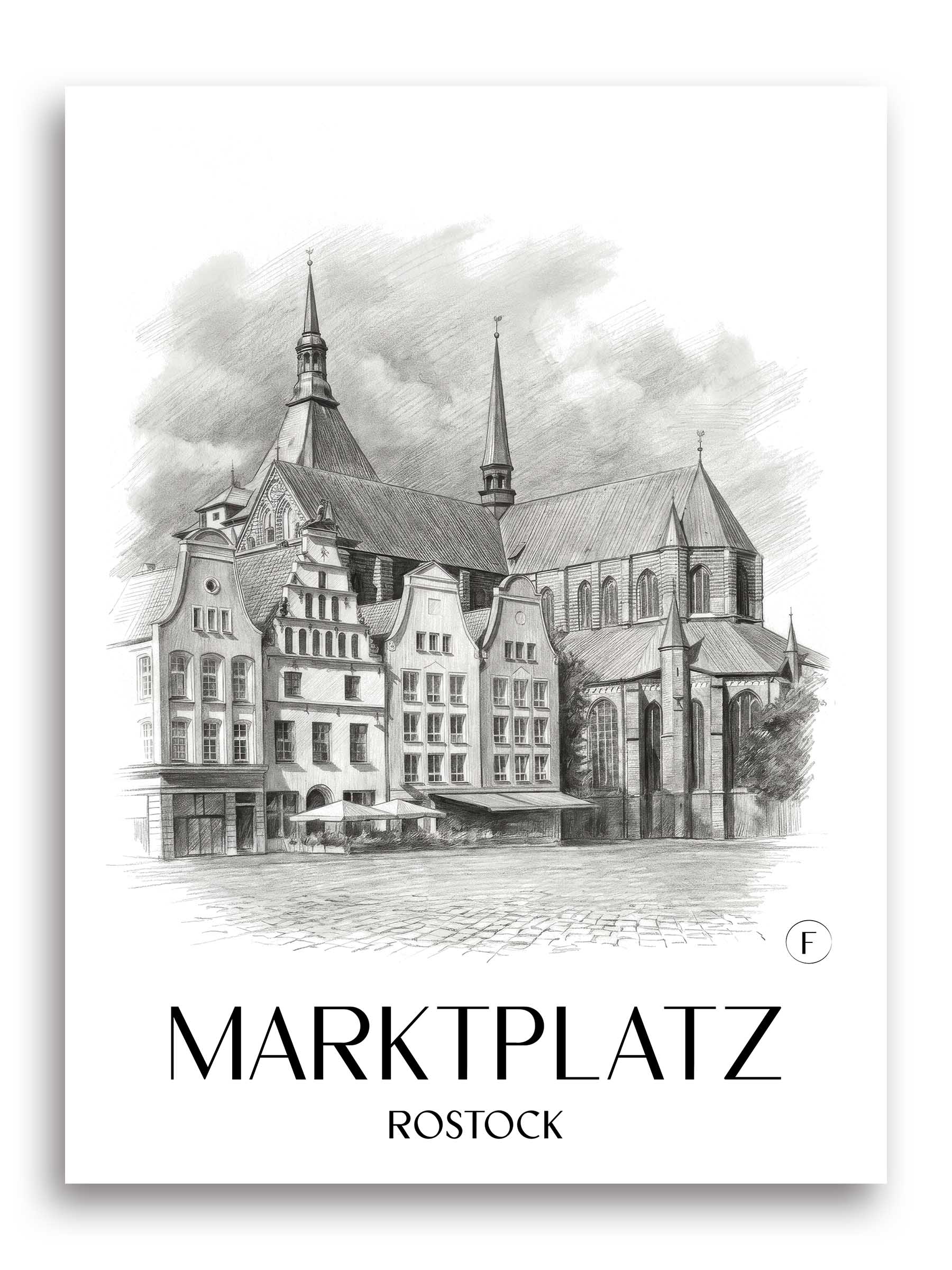 marktplatz-rostock-deutschland-poster-bleistift-zeichnung-drawing