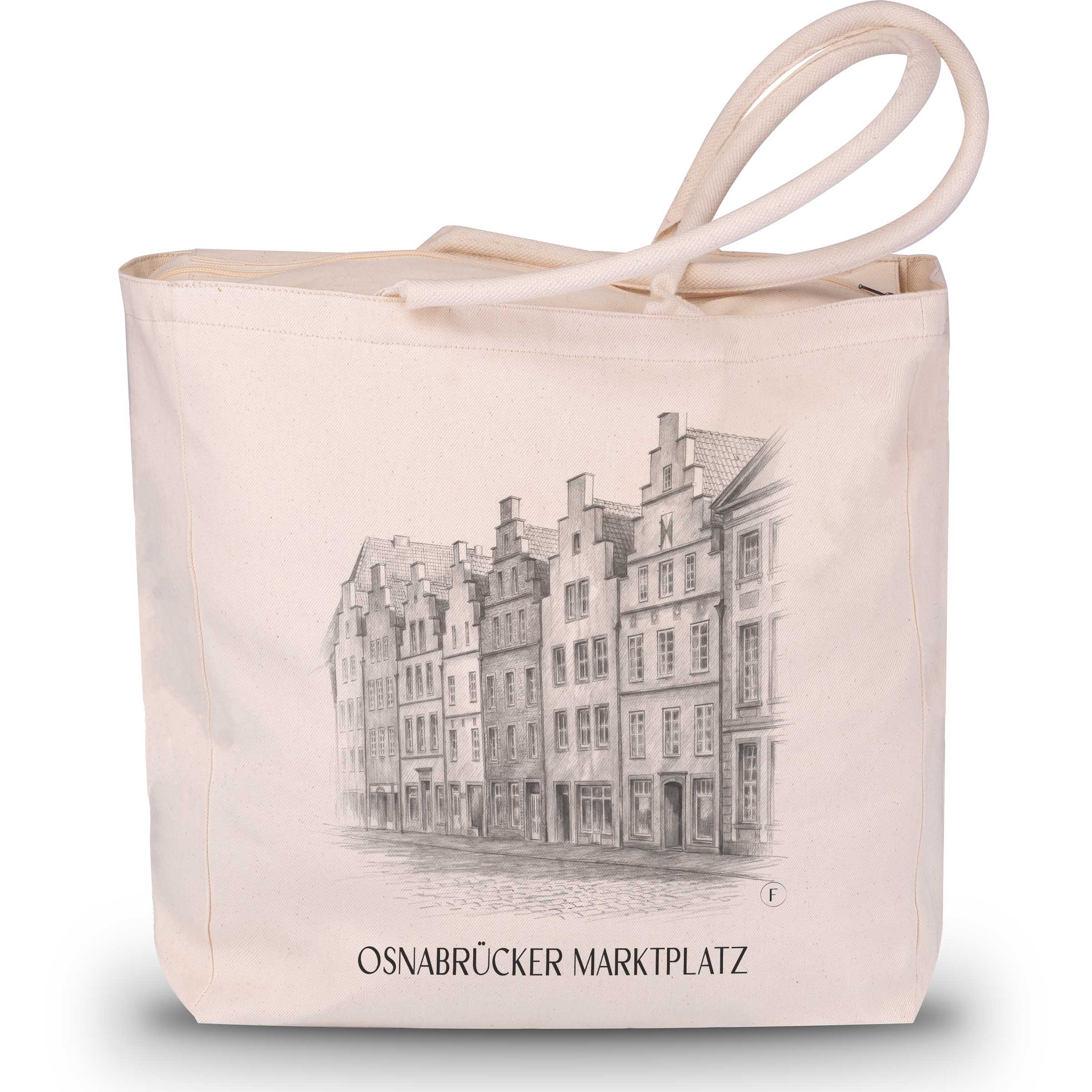 marktplatz-osnabrück-deutschland-einkaufstasche-bleistift-zeichnung-drawing