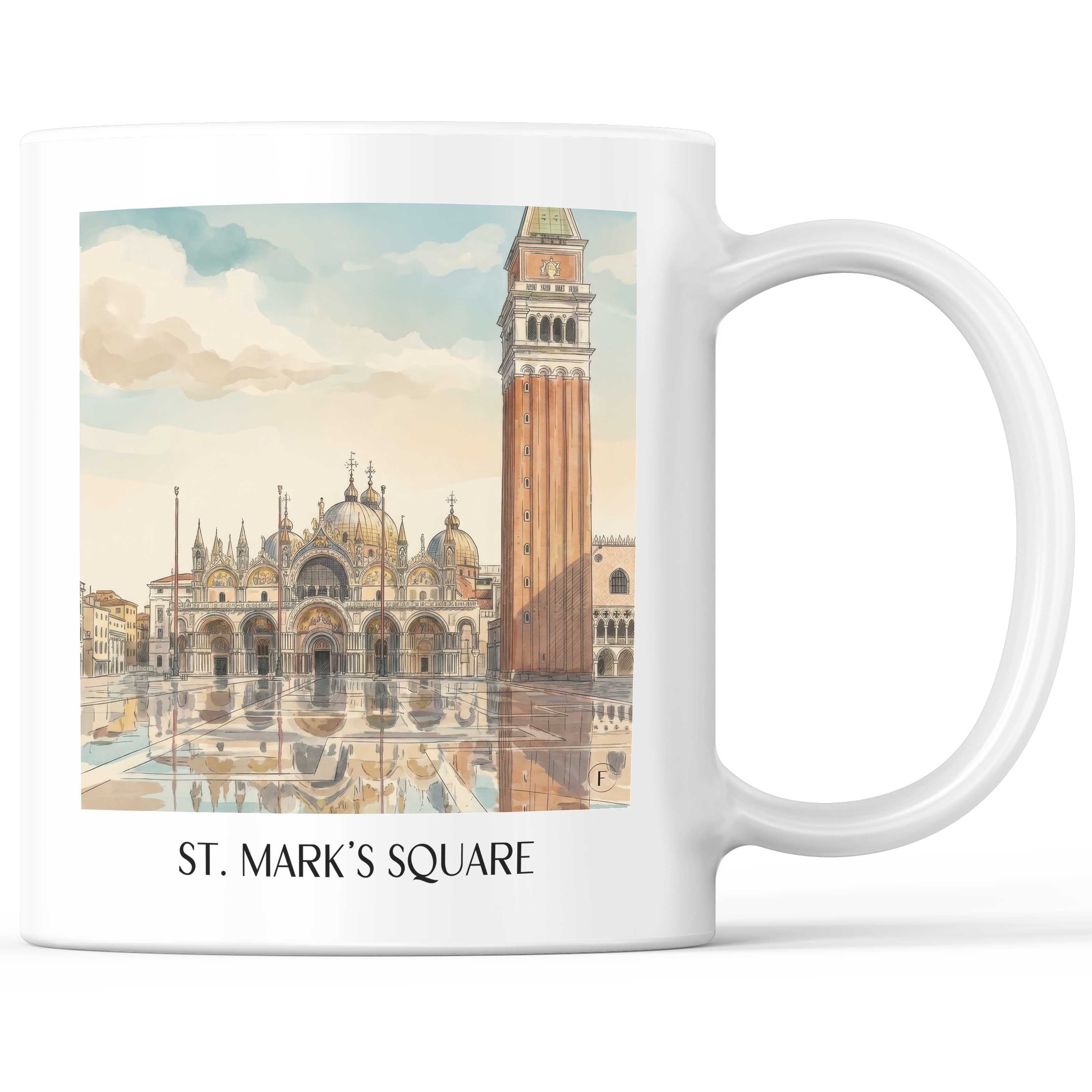 Markusplatz Kaffeebecher - Venedig - Italien Becher - Kaffeetasse im Aquarell Stil - favplace