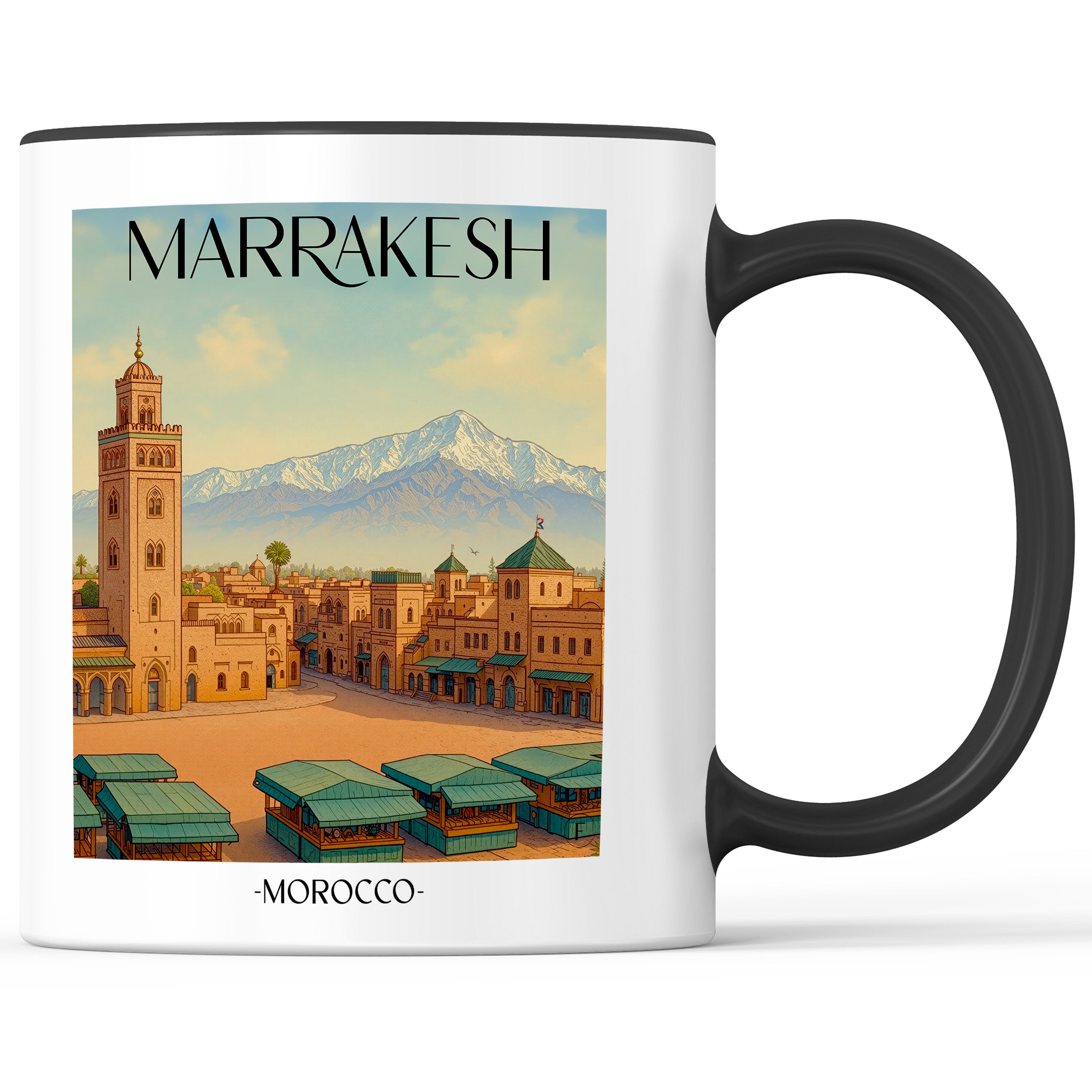 Marrakesch - Marokko Becher - Kaffeetasse im Aquarell Stil - favplace
