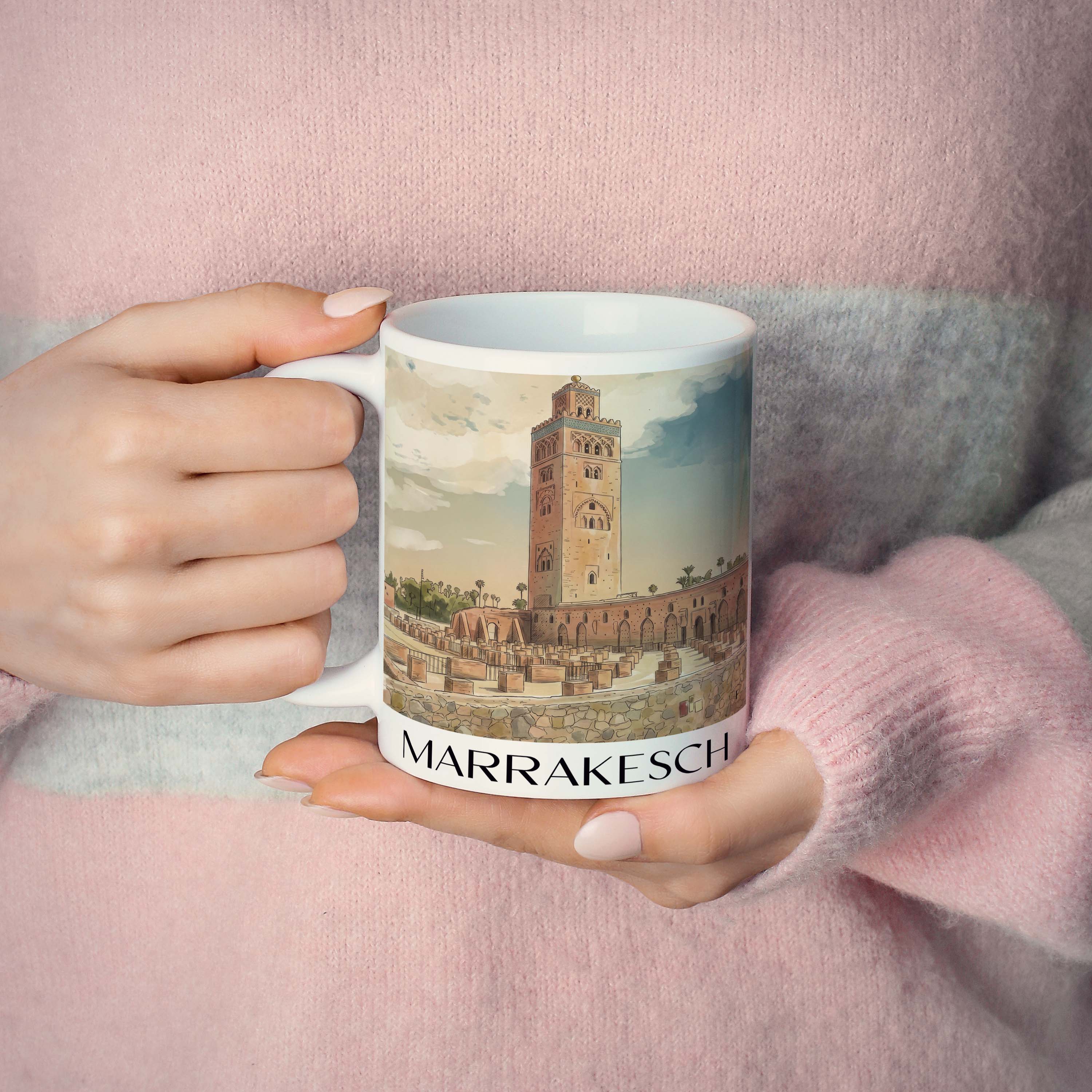 marrakesch-marokko-kaffeebecher-aquarell