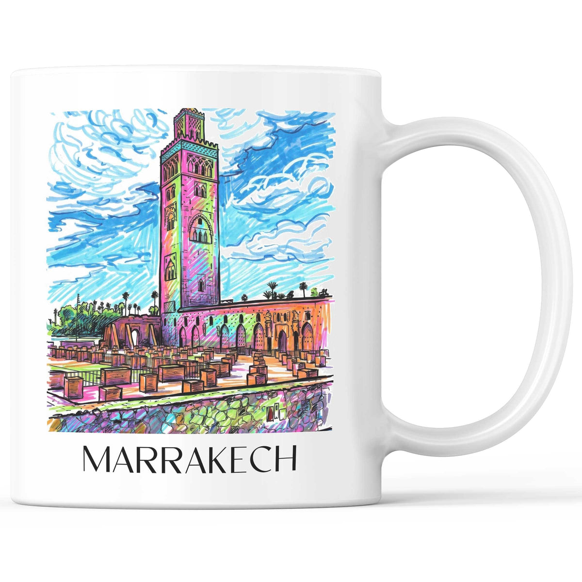 Marrakesch - Marokko Becher - Kaffeetasse im Tag Graffiti Stil - favplace