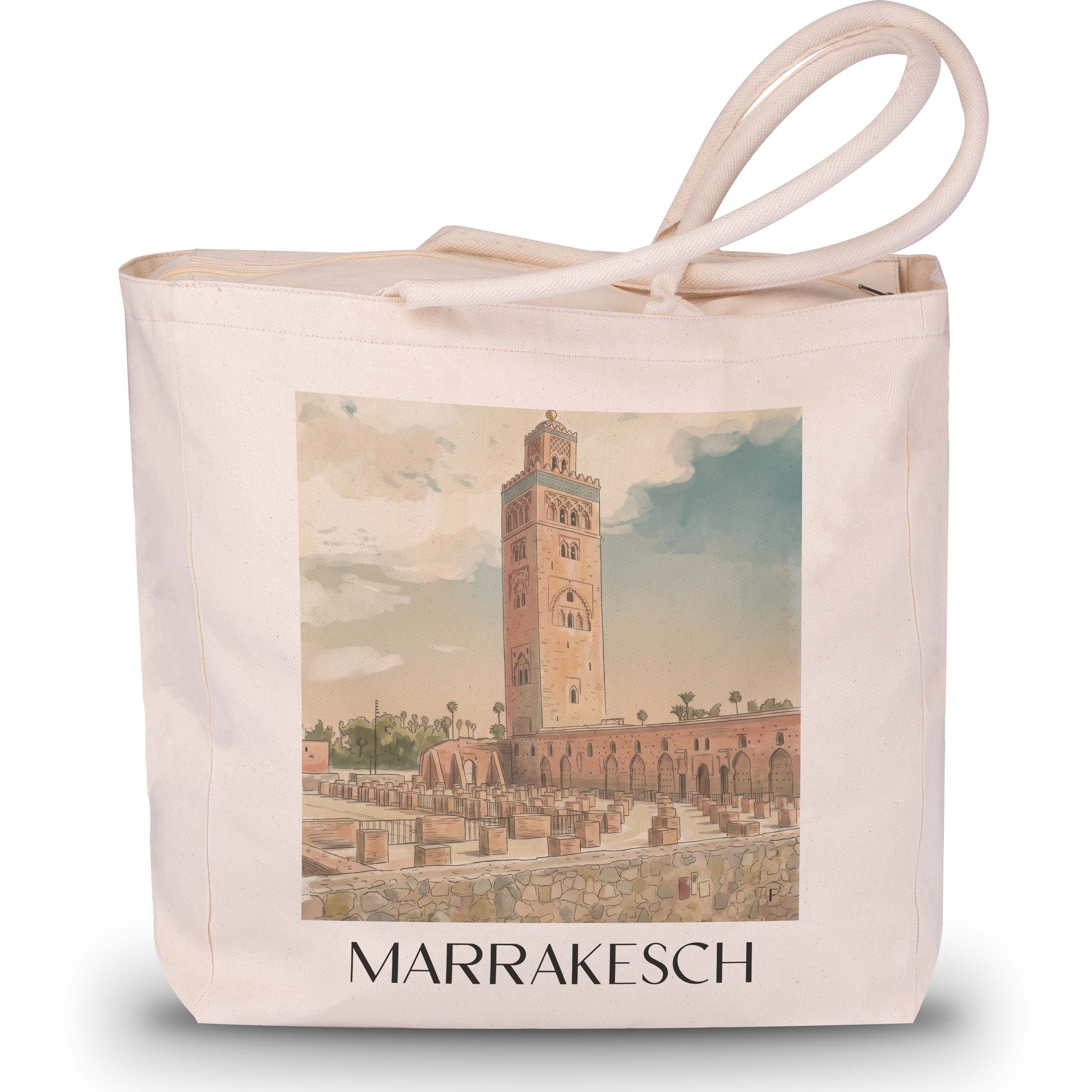 marrakesch-marokko-einkaufstasche-aquarell