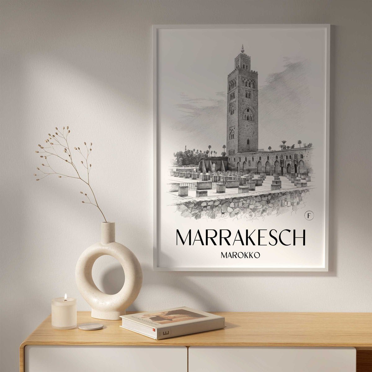 marrakesch-marokko-poster-bleistift-zeichnung-drawing
