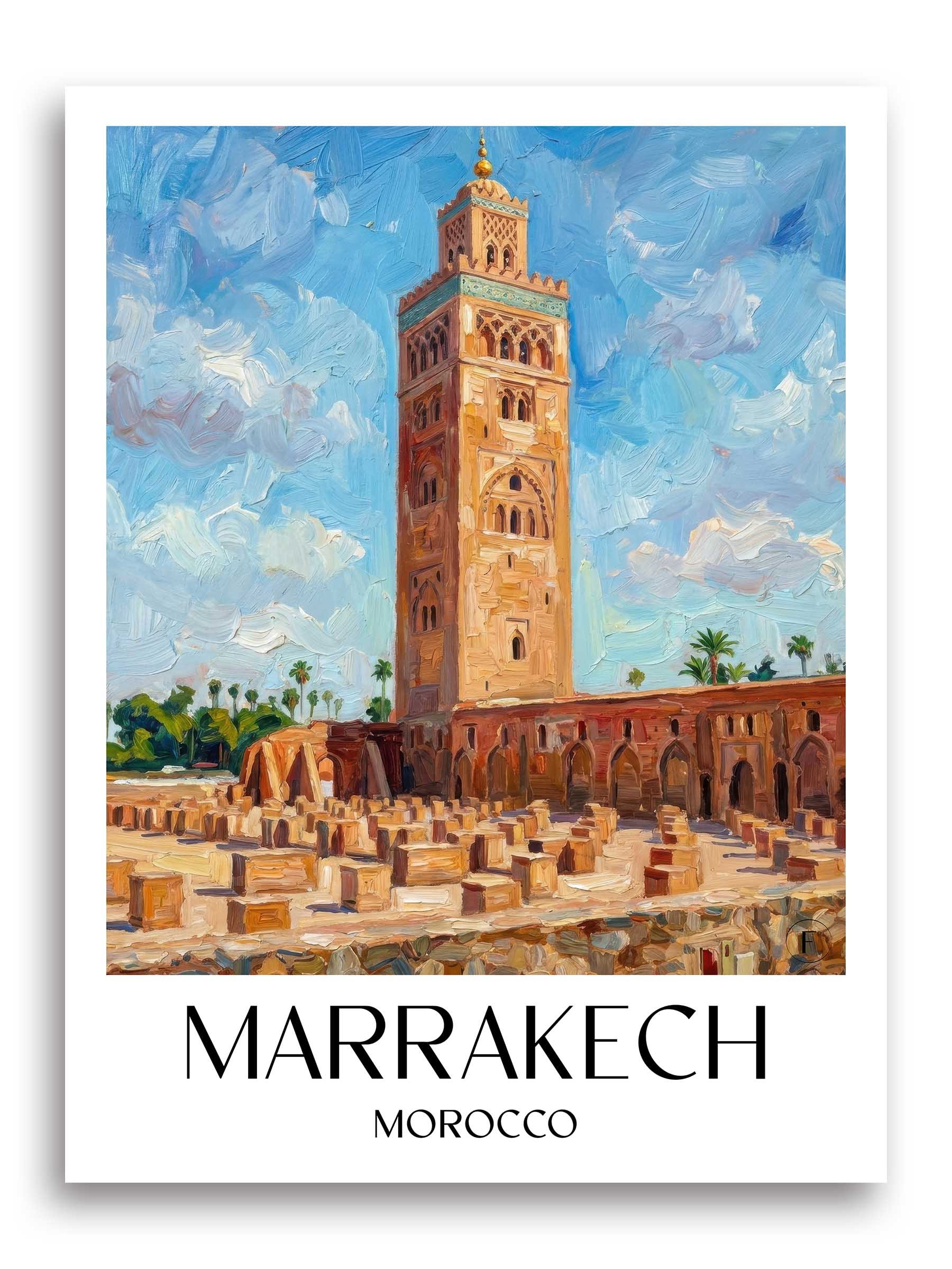Marrakesch Poster - - Marokko Kunstdruck - Ölgemälde von A4 bis A1 - favplace