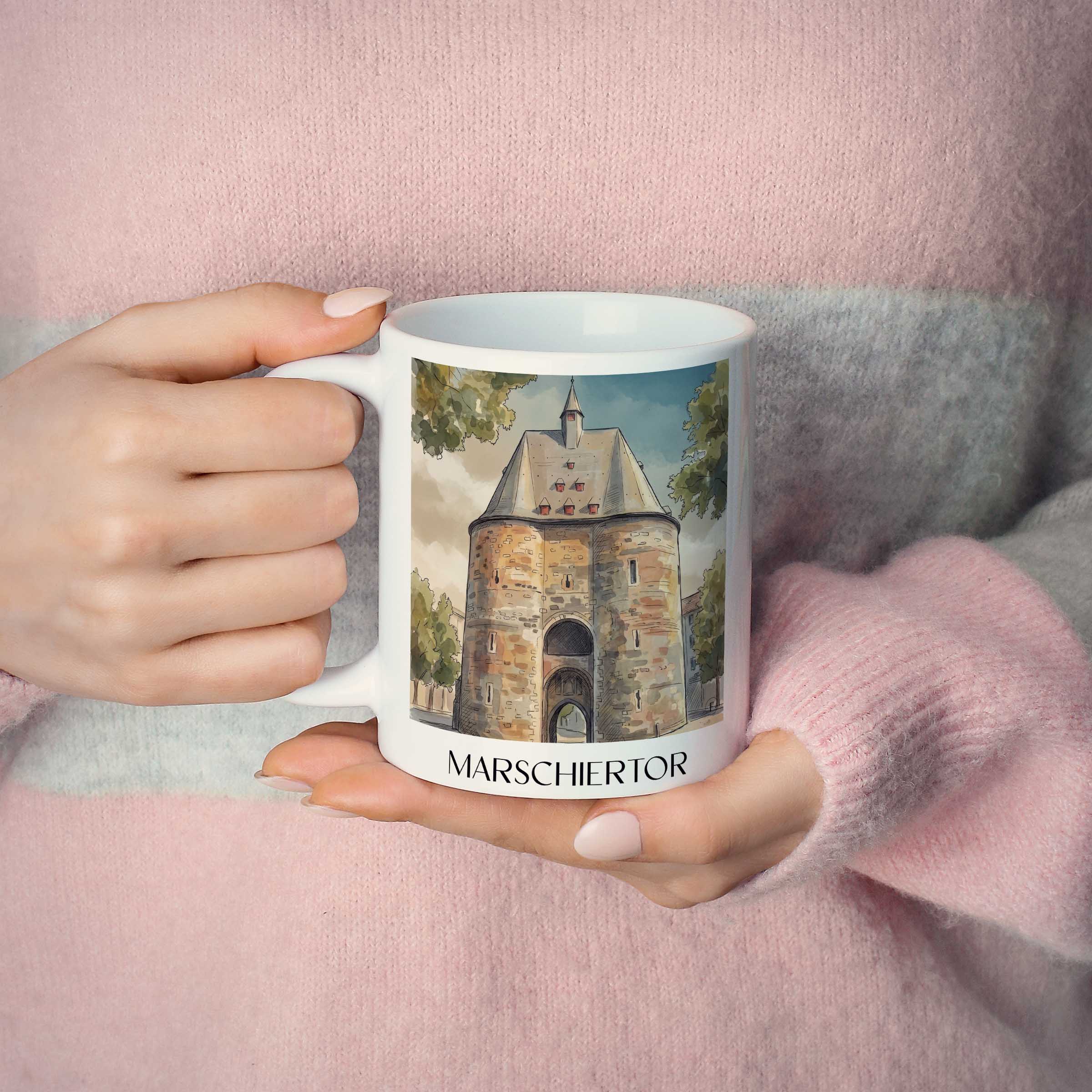 marschiertor-aachen-deutschland-kaffeebecher-aquarell