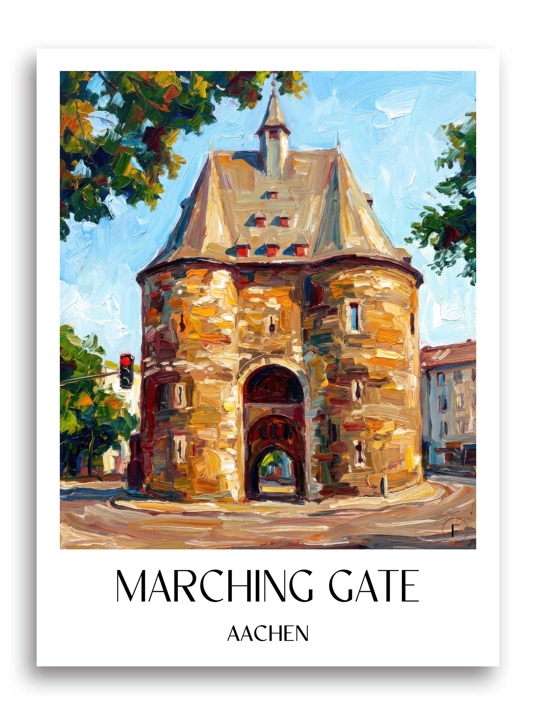 Marschiertor Poster - Aachen - Deutschland Kunstdruck - Ölgemälde von A4 bis A1 - favplace