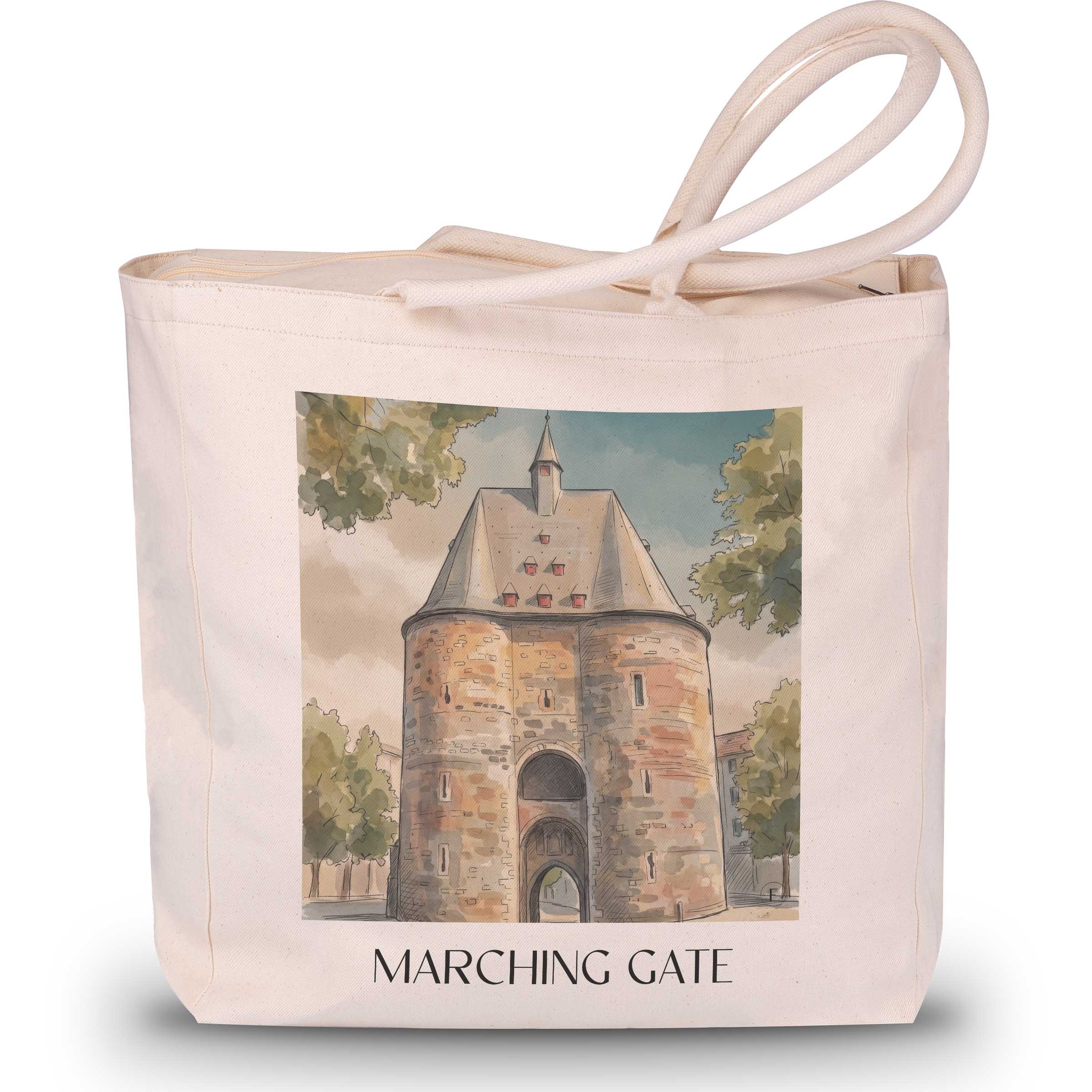 Marschiertor Shopping Tasche - Aachen - Deutschland Tote Bag - Einkaufstasche im Aquarell Stil - favplace
