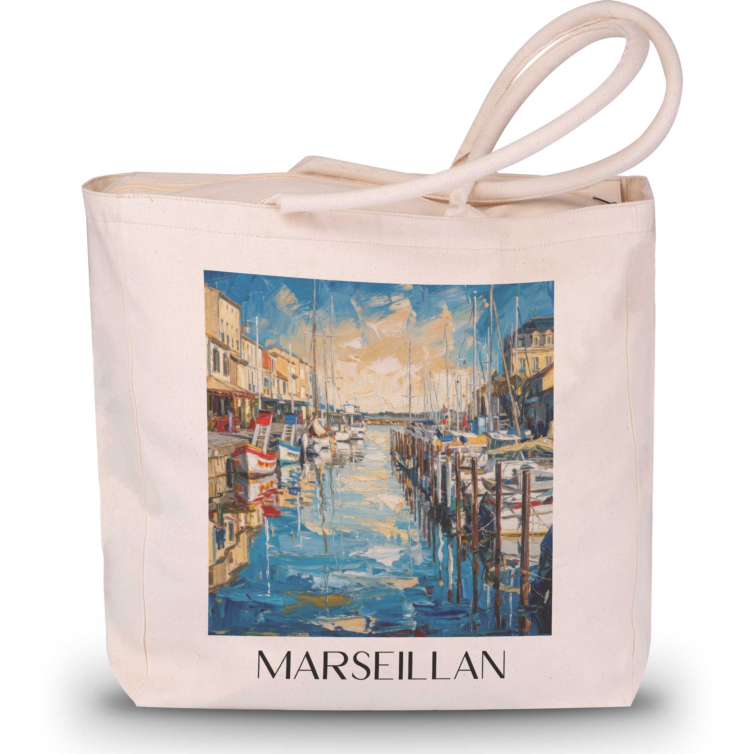Marseillan Shopping Tasche - Bassin de Thau - Frankreich Tote Bag - Einkaufstasche im ĂlgemĂ€lde Stil - favplace
