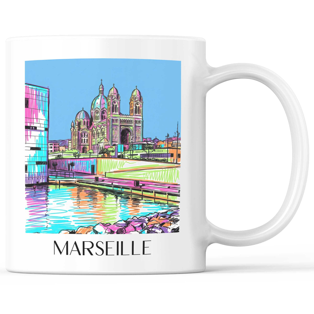 Marseille - Frankreich Becher - Kaffeetasse im Tag Graffiti Stil - favplace