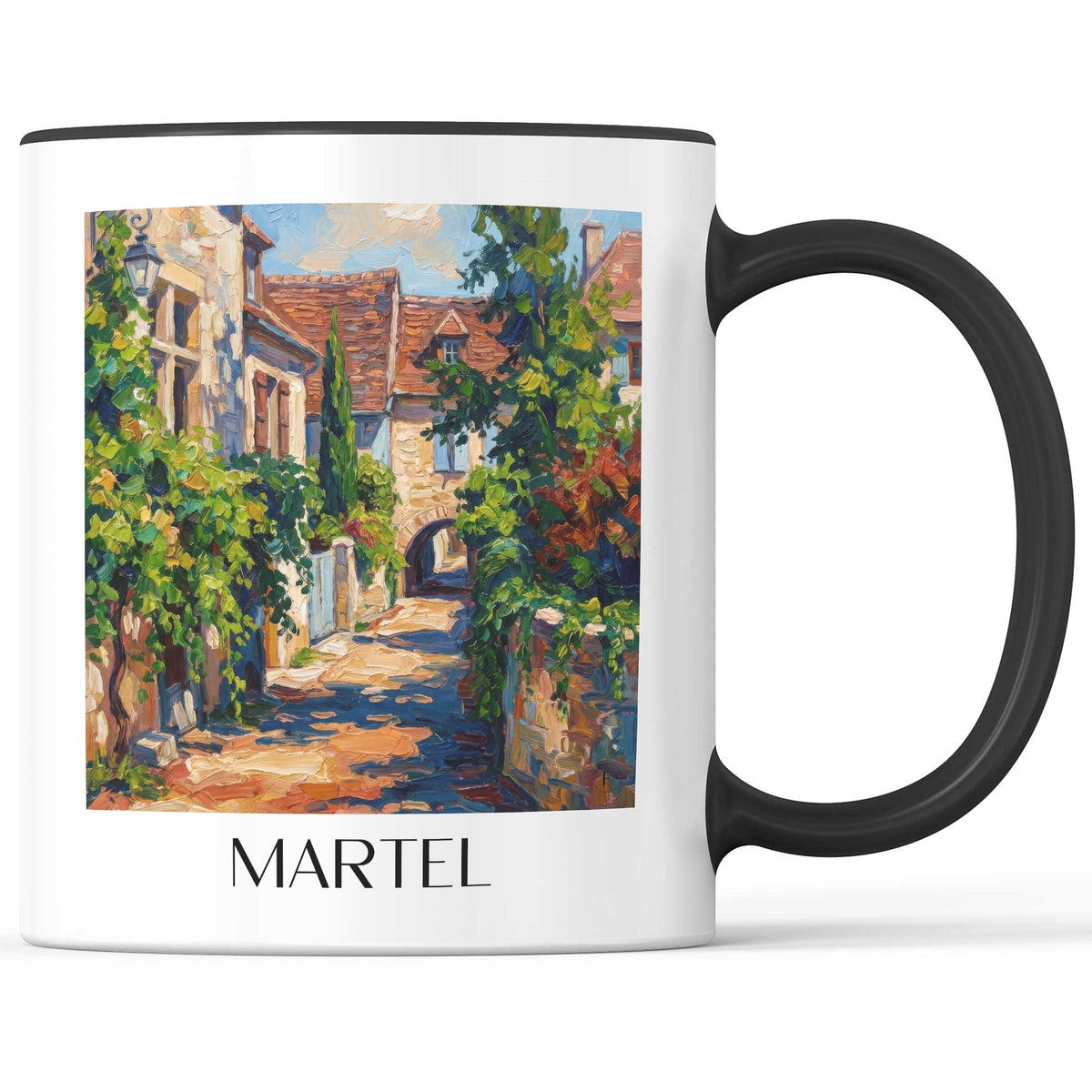 Martel Kaffeebecher - Vallée de la Dordogne - Frankreich Becher - Kaffeetasse im Ölgemälde Stil - favplace