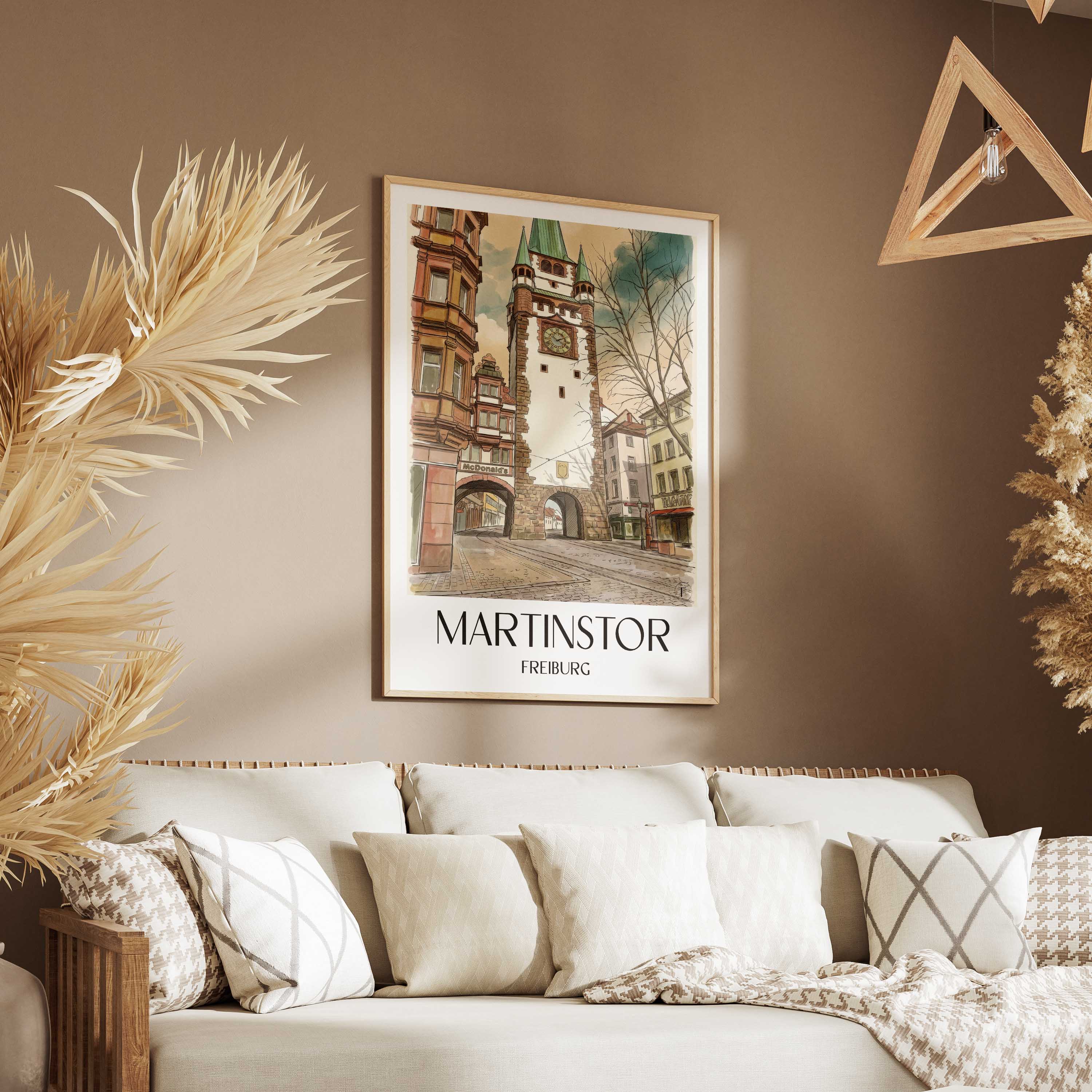 martinstor-freiburg-deutschland-poster-aquarell