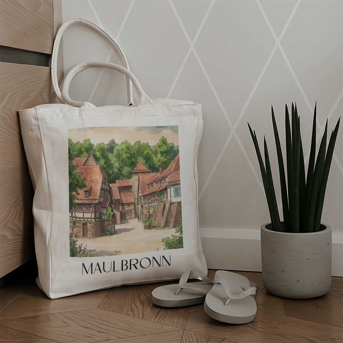 maulbronn-kraichgau-deutschland-einkaufstasche-aquarell