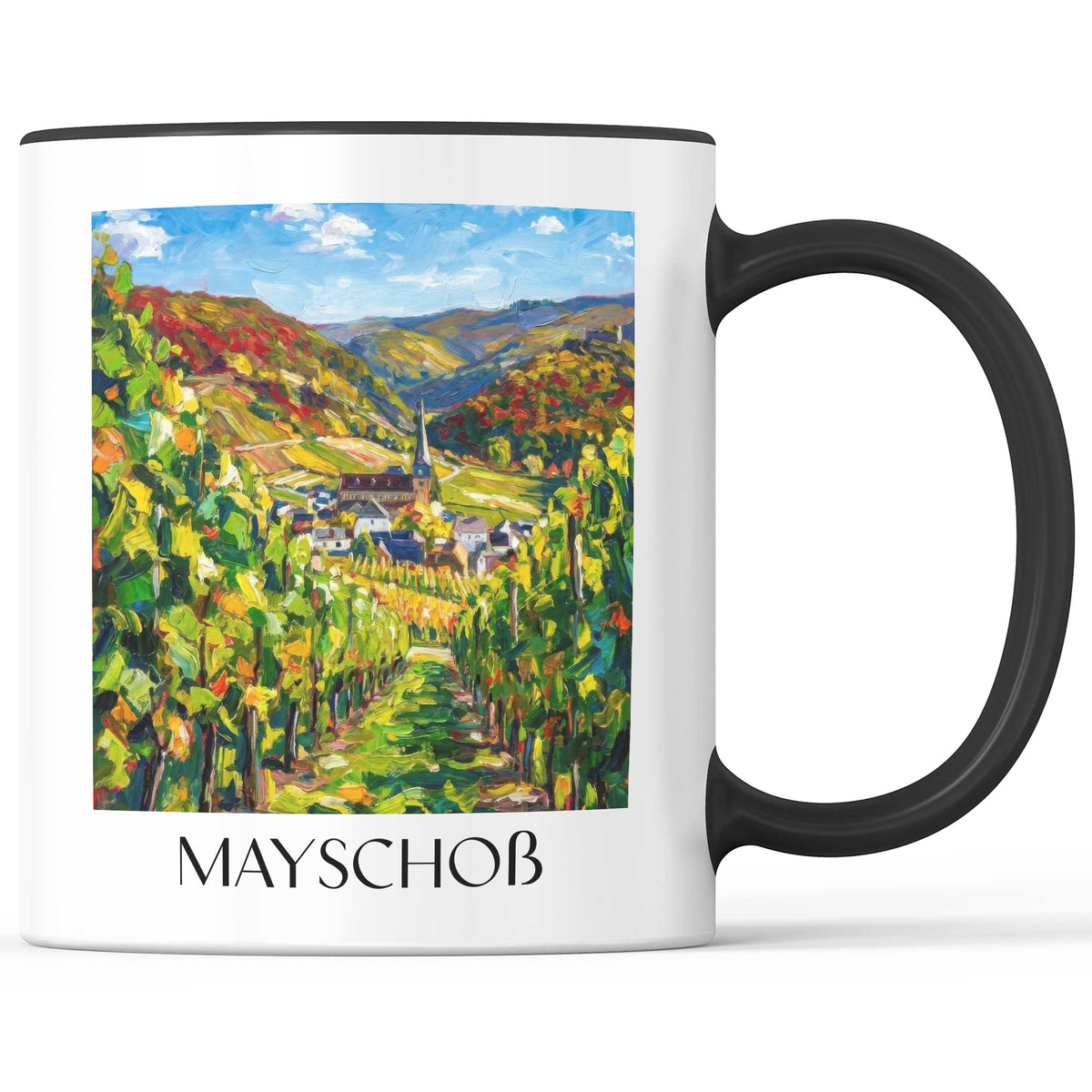 Mayschoß Kaffeebecher - Ahrtal - Deutschland Becher - Kaffeetasse im Ölgemälde Stil - favplace