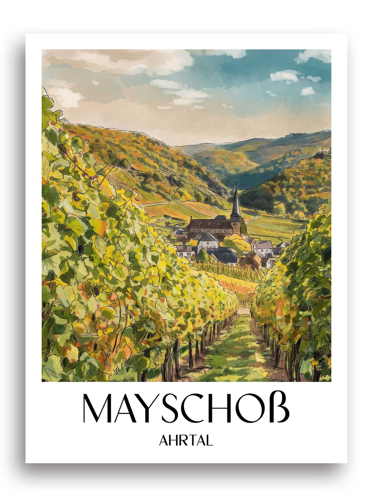 mayschoß-ahrtal-deutschland-poster-aquarell