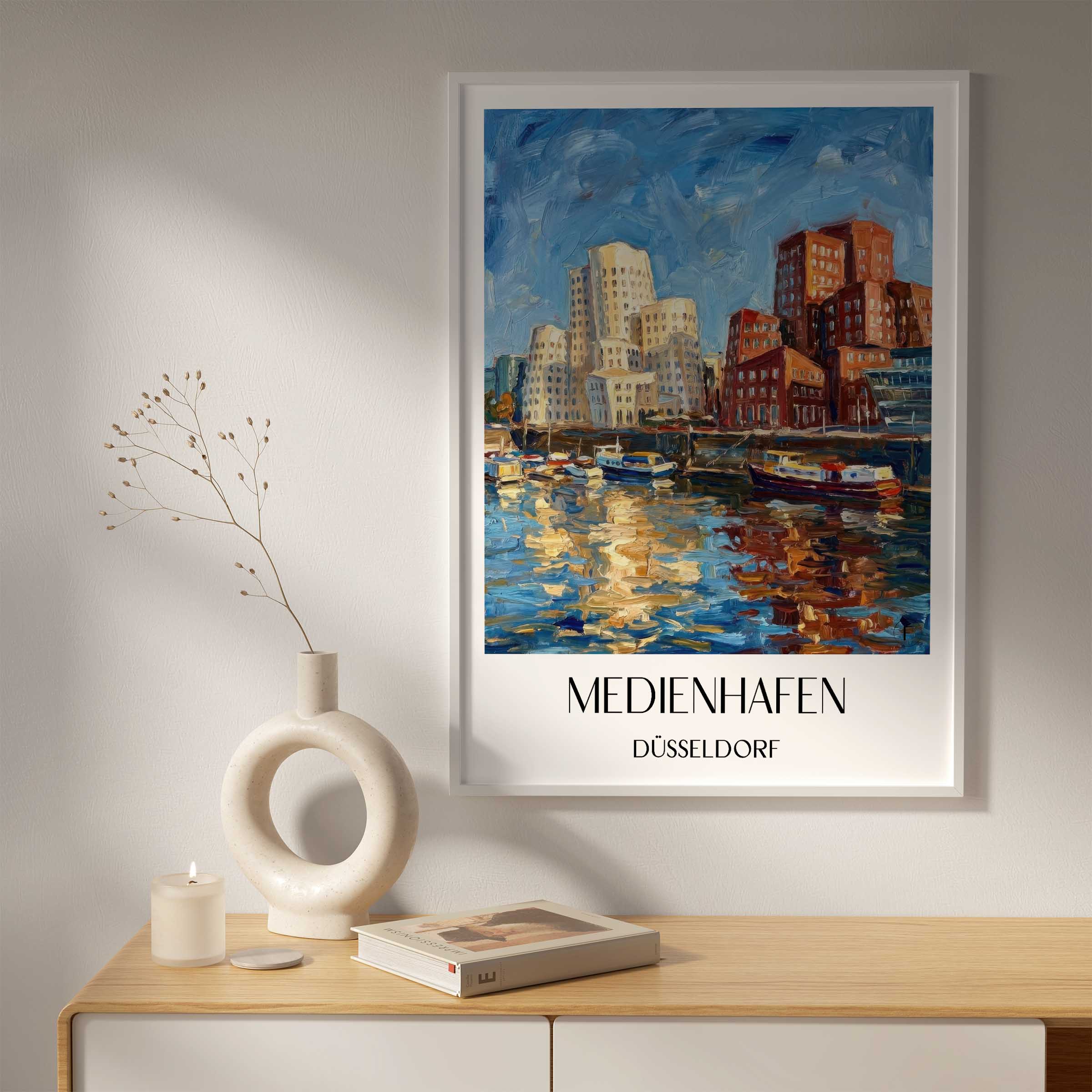 medienhafen-düsseldorf-deutschland-poster-oil-painting-oelgemaelde