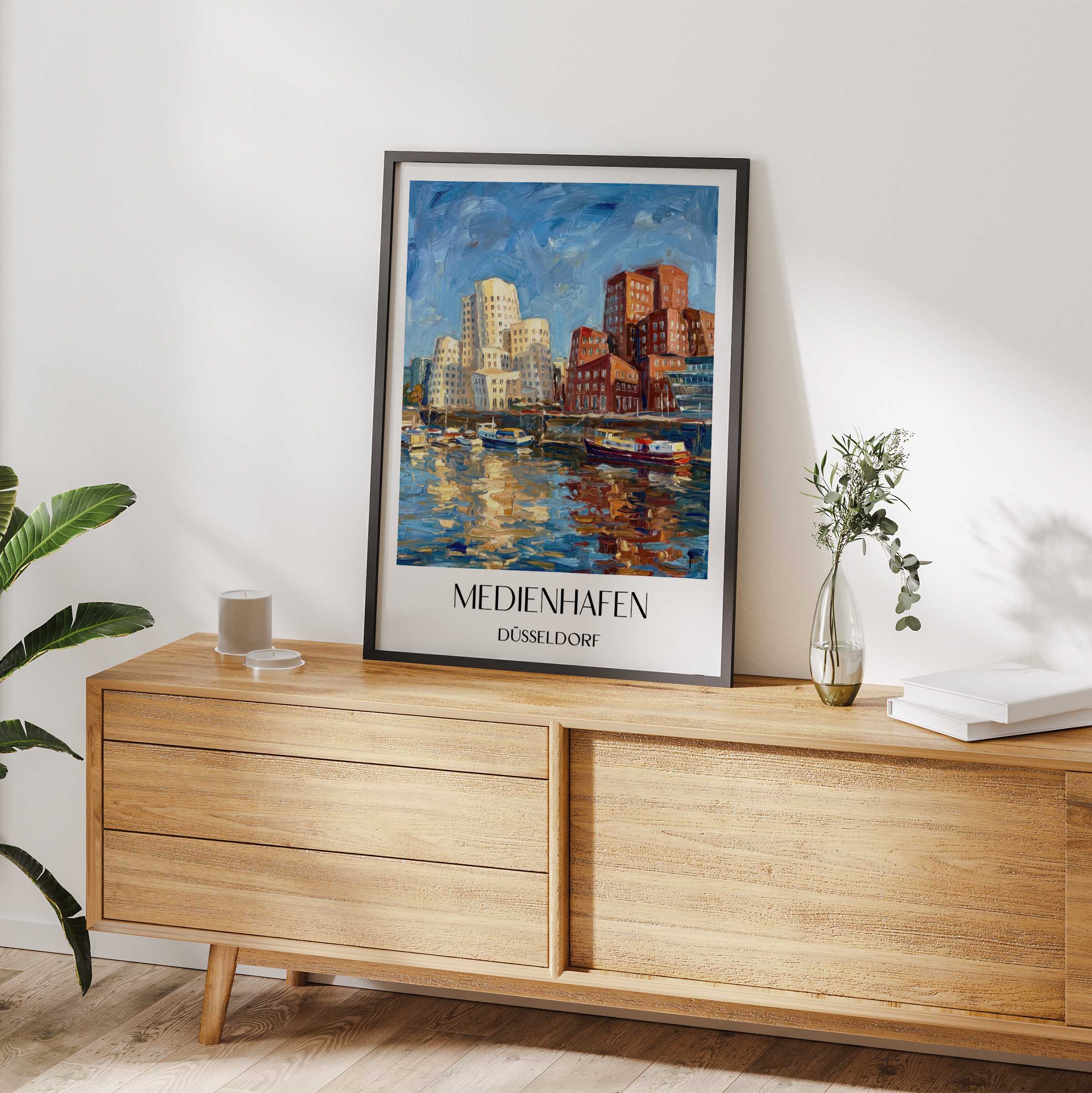medienhafen-düsseldorf-deutschland-poster-oil-painting-oelgemaelde