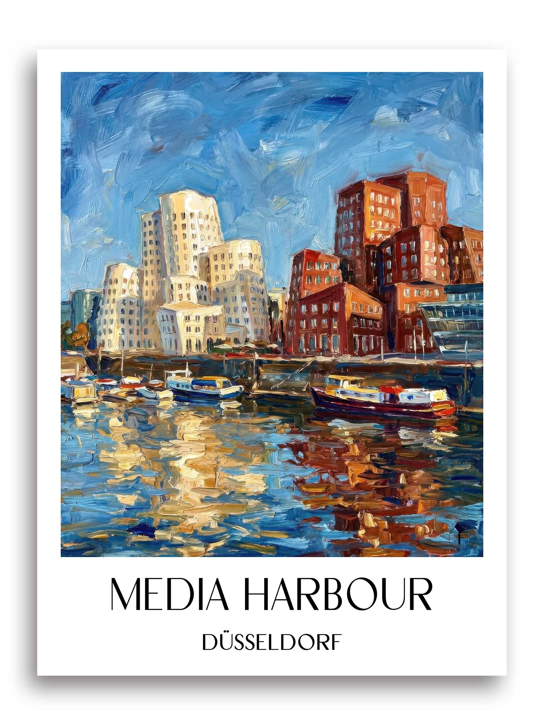 Medienhafen Poster - Düsseldorf - Deutschland Kunstdruck - Ölgemälde von A4 bis A1 - favplace