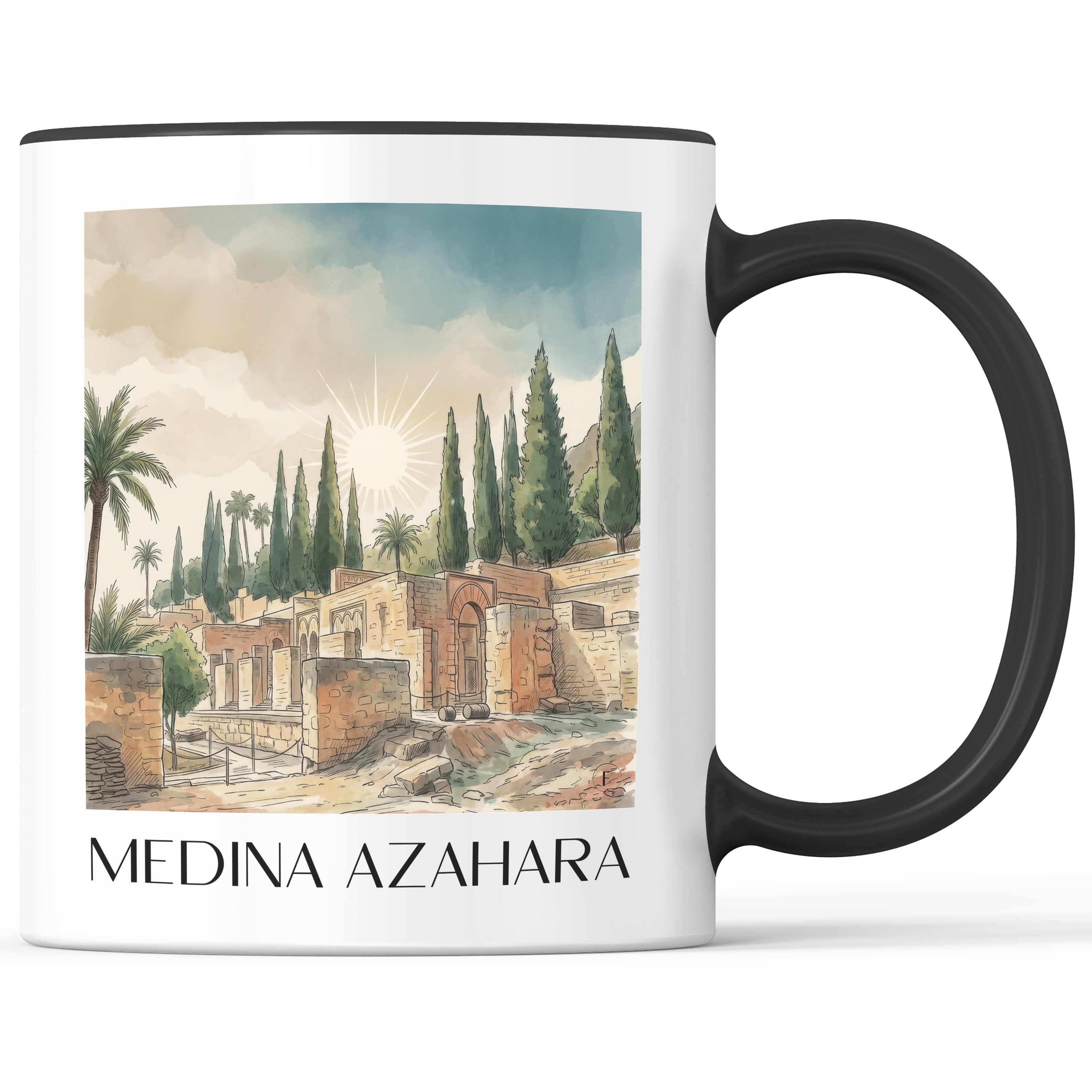 Medina Azahara Kaffeebecher - Córdoba - Spanien Becher - Kaffeetasse im Aquarell Stil - favplace
