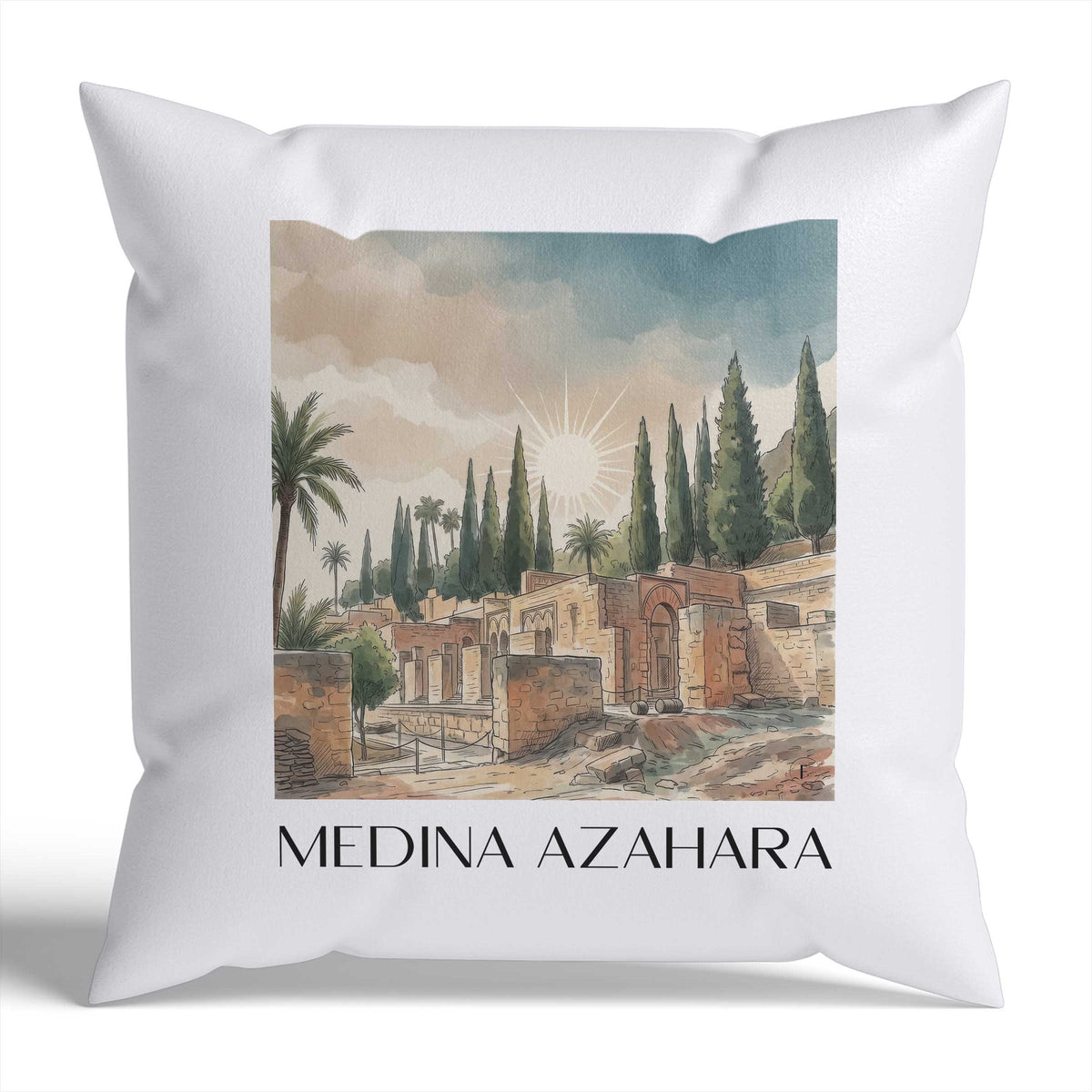 medina-azahara-córdoba-spanien-kissenbezug-aquarell