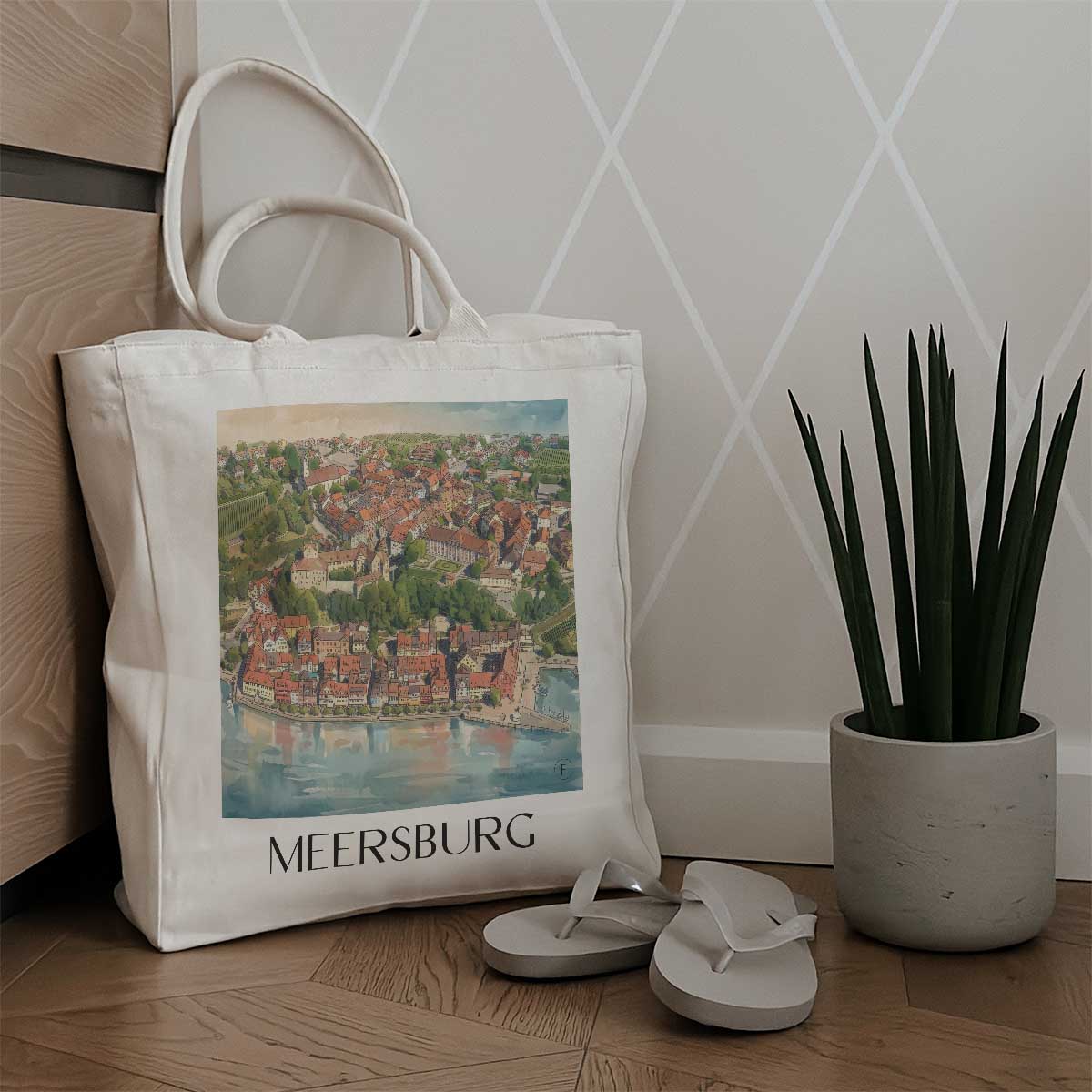 meersburg-bodensee-deutschland-einkaufstasche-aquarell