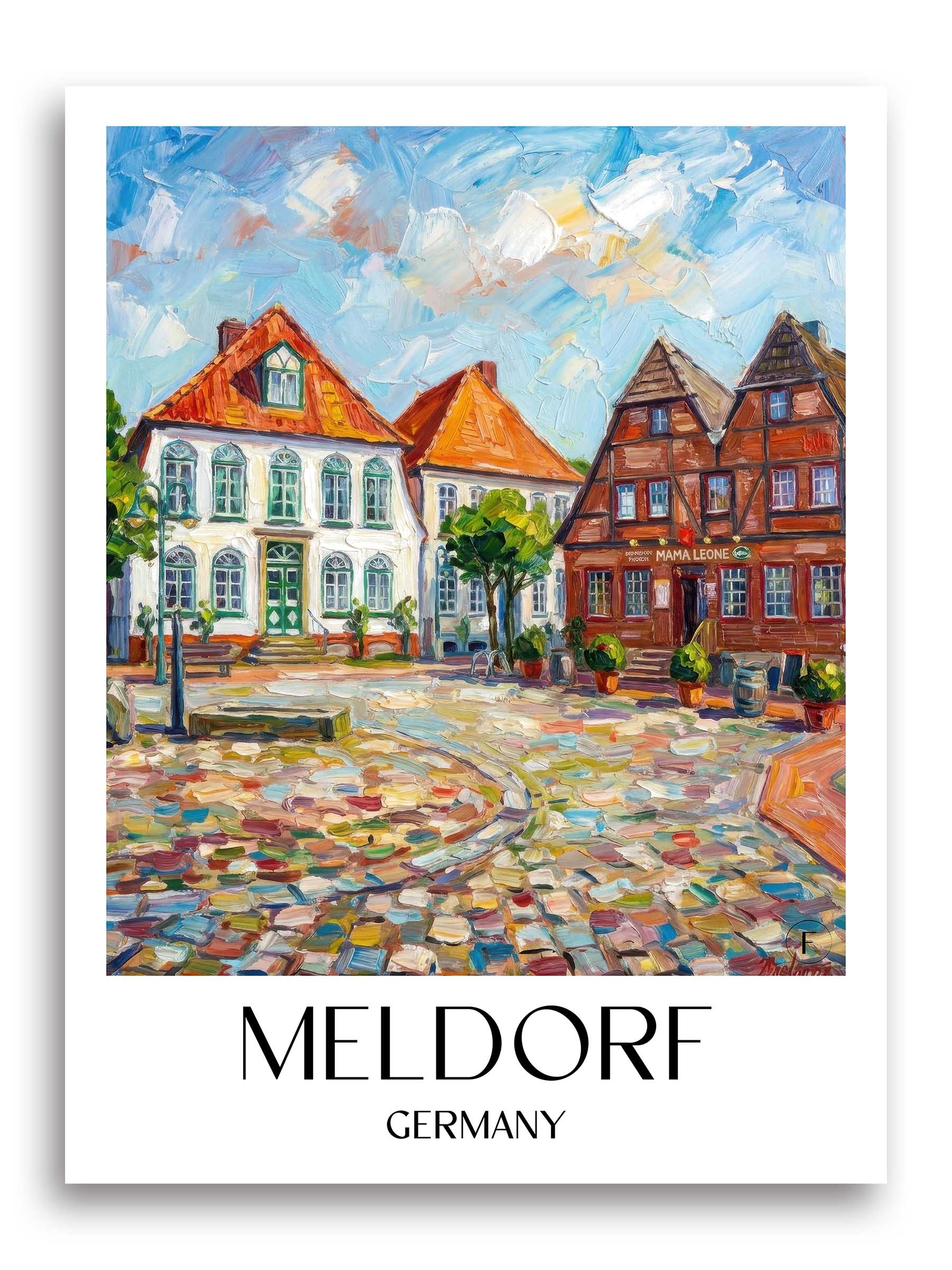 Meldorf Poster - Schleswig-Holstein - Deutschland Kunstdruck - Ölgemälde von A4 bis A1 - favplace