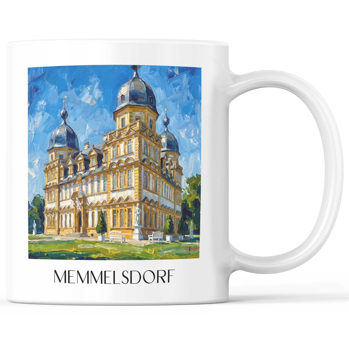 Memmelsdorf Kaffeebecher - Fränkische Schweiz - Deutschland Becher - Kaffeetasse im Ölgemälde Stil - favplace
