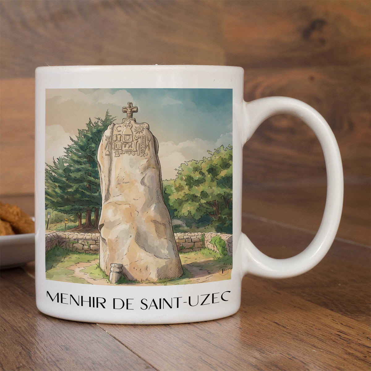 menhir-de-saint-uzec-pleumeur-bodou-frankreich-kaffeebecher-aquarell