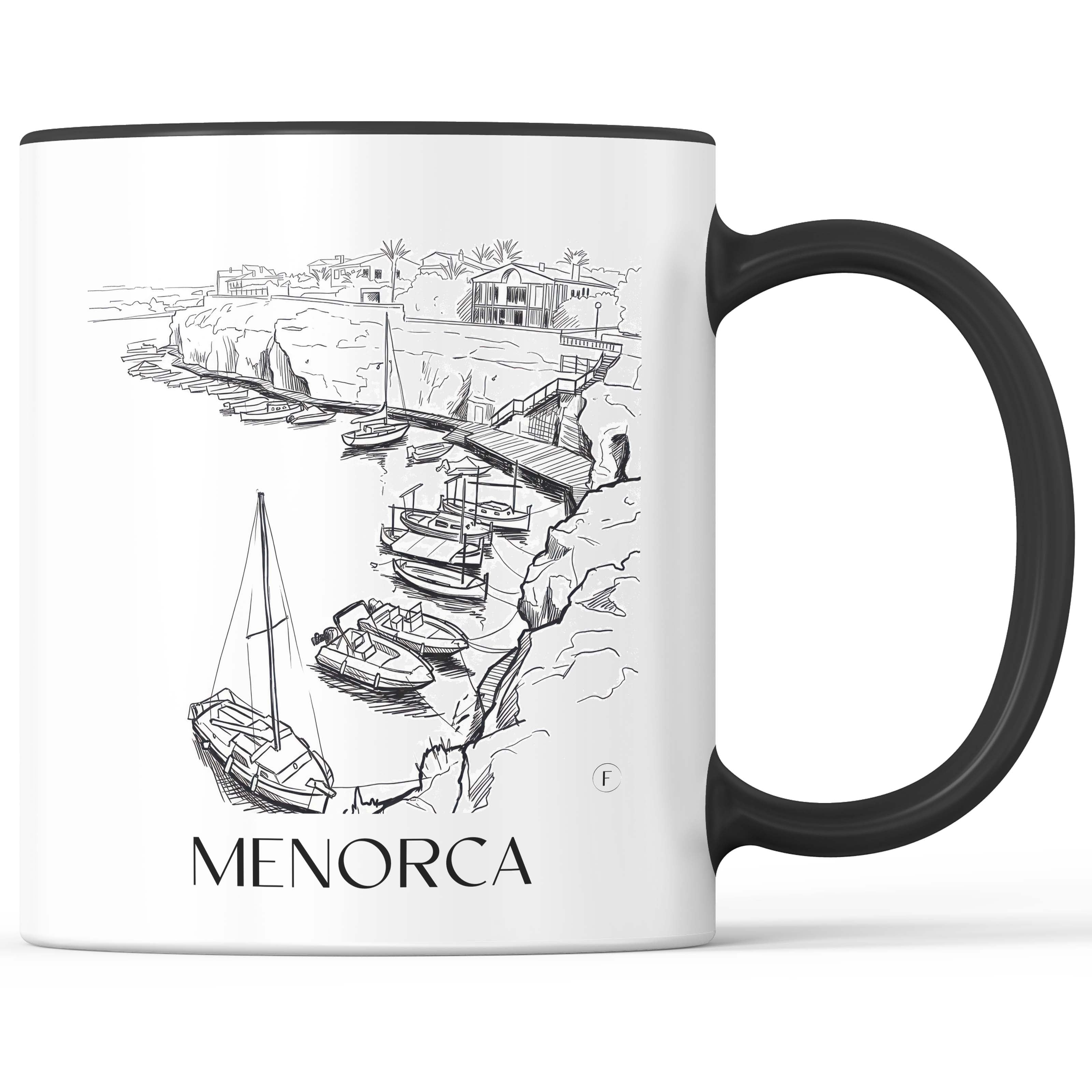 Menorca Kaffeebecher - Spanien - Spanien Becher - Kaffeetasse im Skizze Stil - favplace