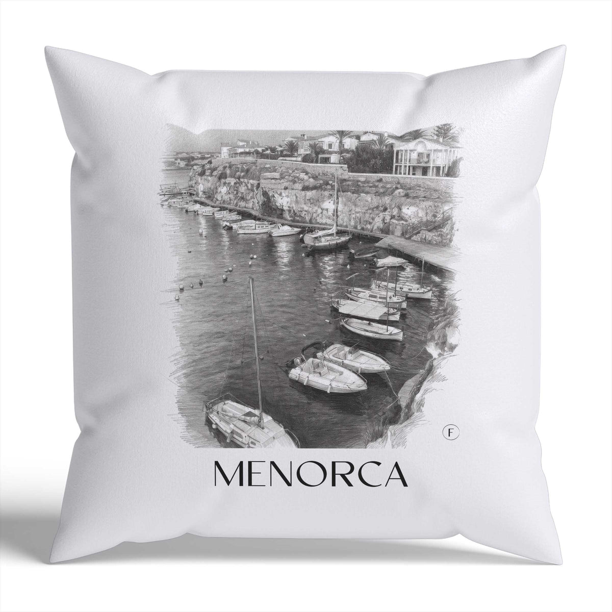 menorca-spanien-spanien-kissenbezug-bleistift-zeichnung-drawing