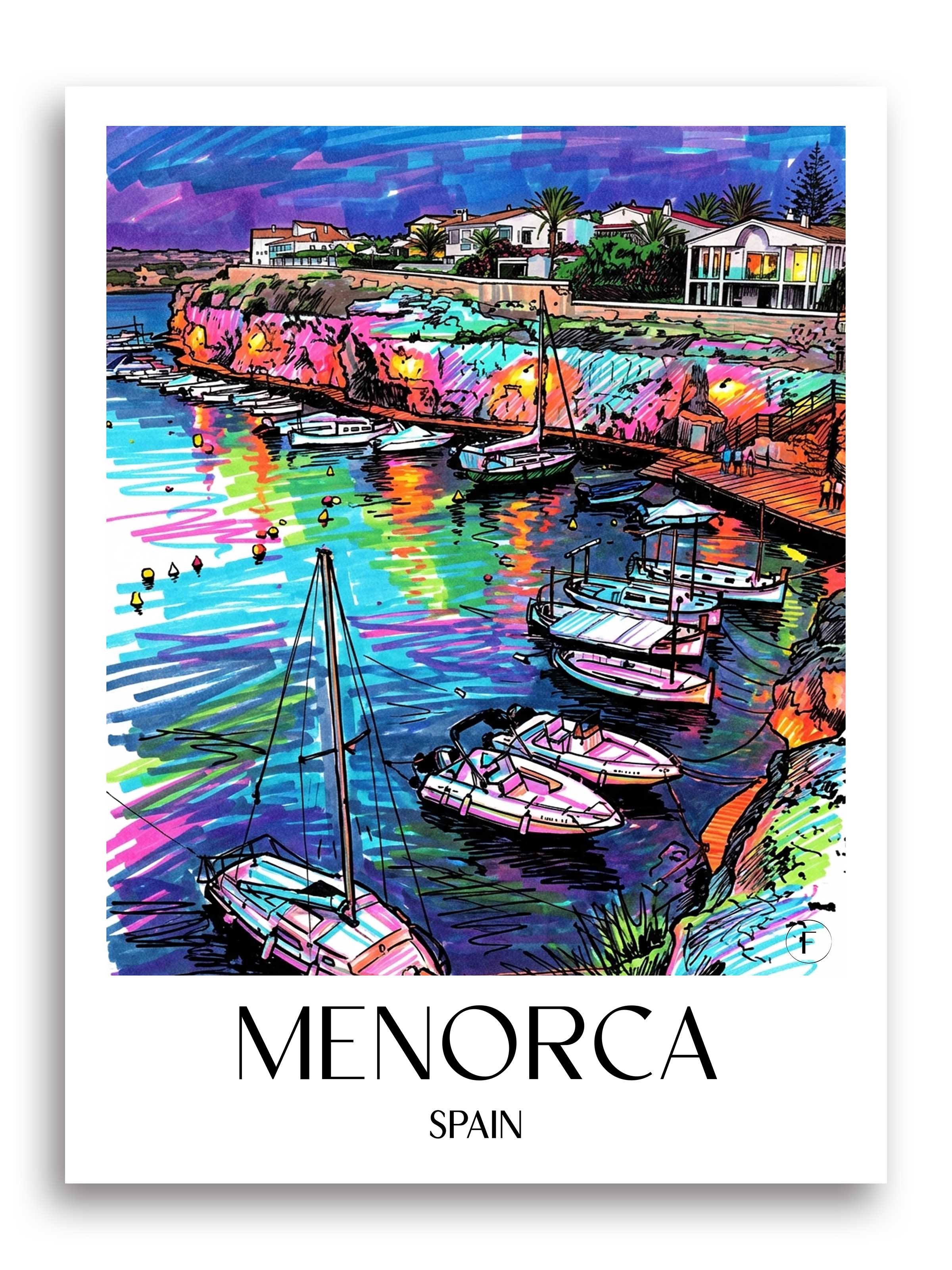 Menorca Poster - Spanien - Spanien und Spanien Kunstdruck - Tag Graffiti von A4 bis A1 - favplace