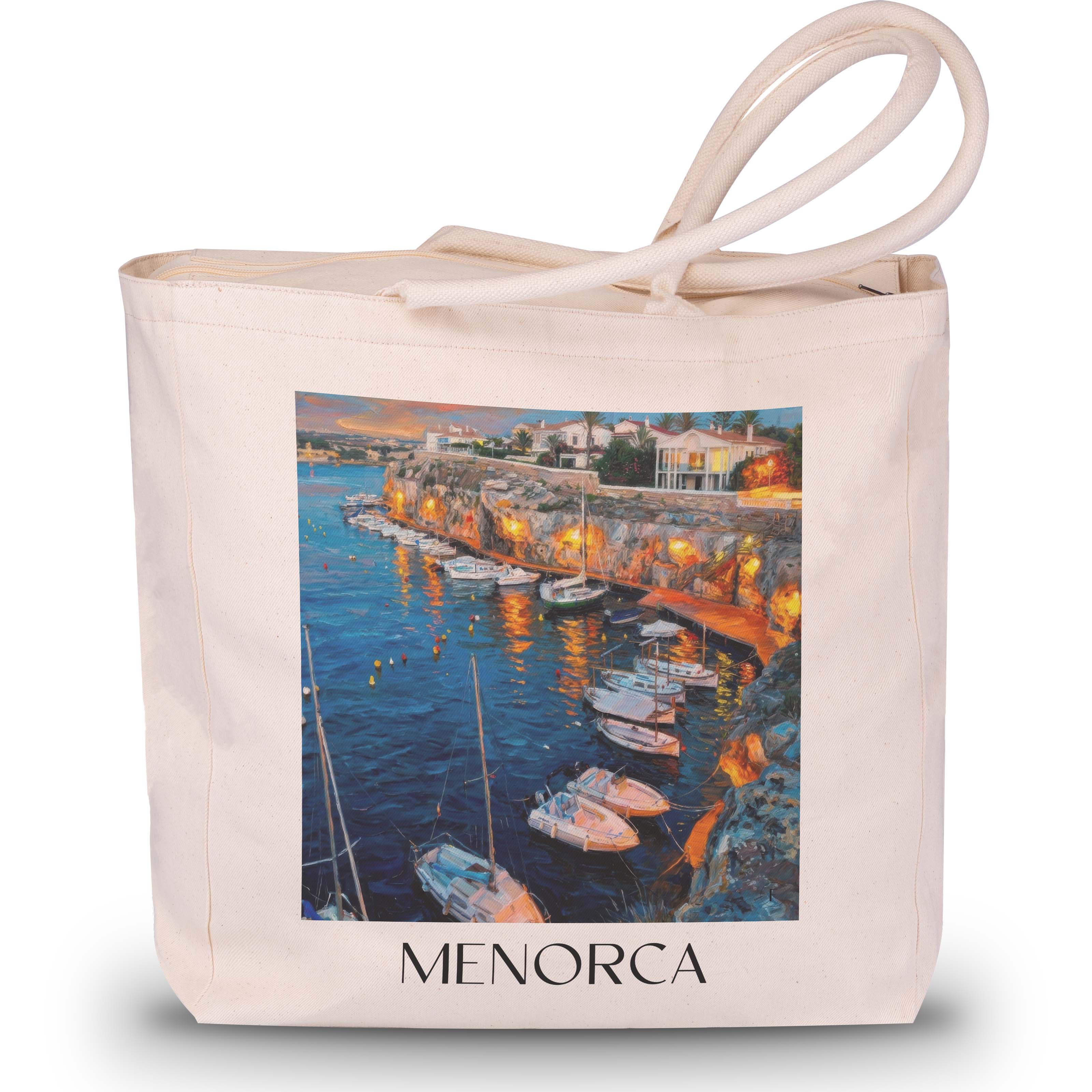 Menorca Shopping Tasche - Spanien - Spanien Tote Bag - Einkaufstasche im Ölgemälde Stil - favplace