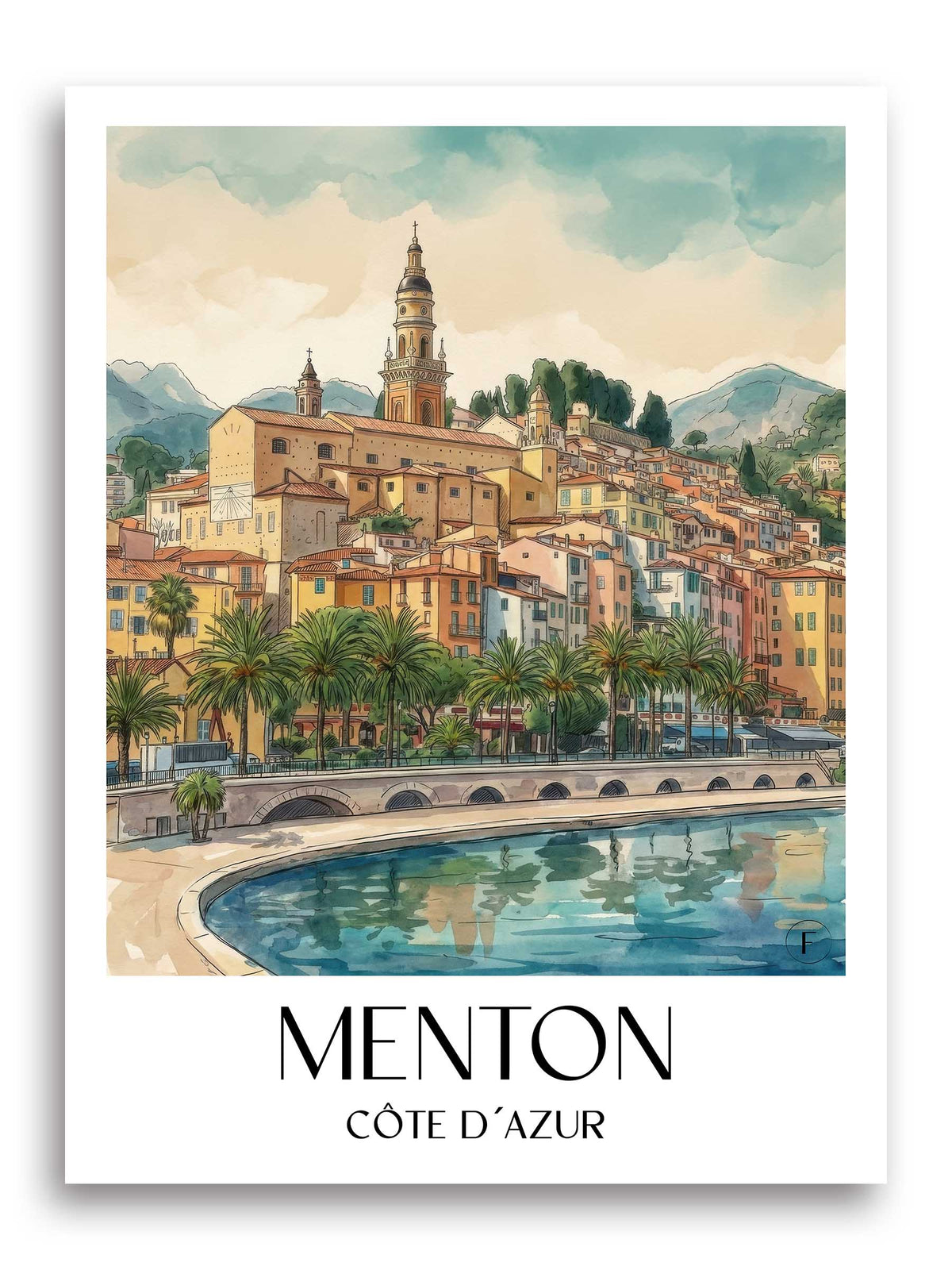 menton-côte-d´azur-frankreich-poster-aquarell