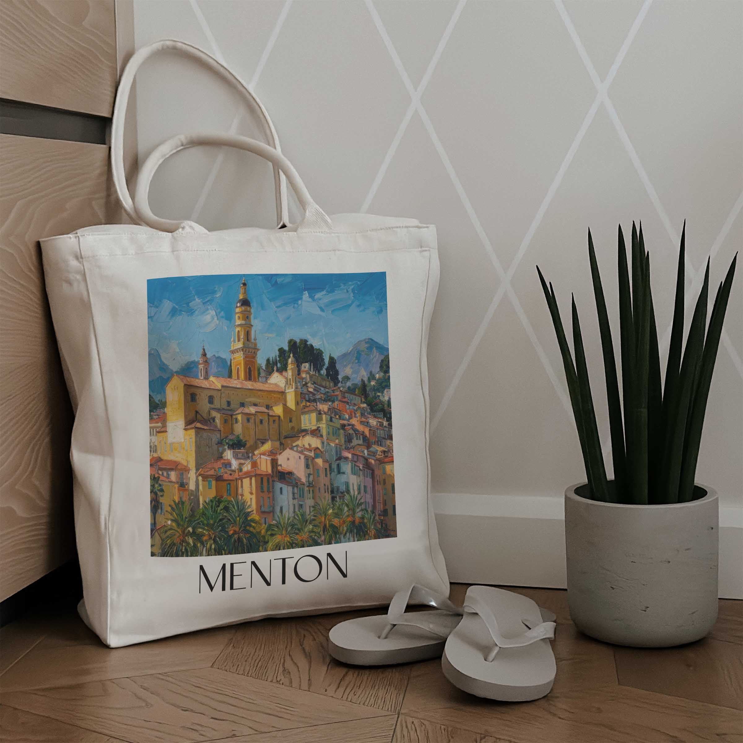 menton-côte-d´azur-frankreich-einkaufstasche-oil-painting-oelgemaelde