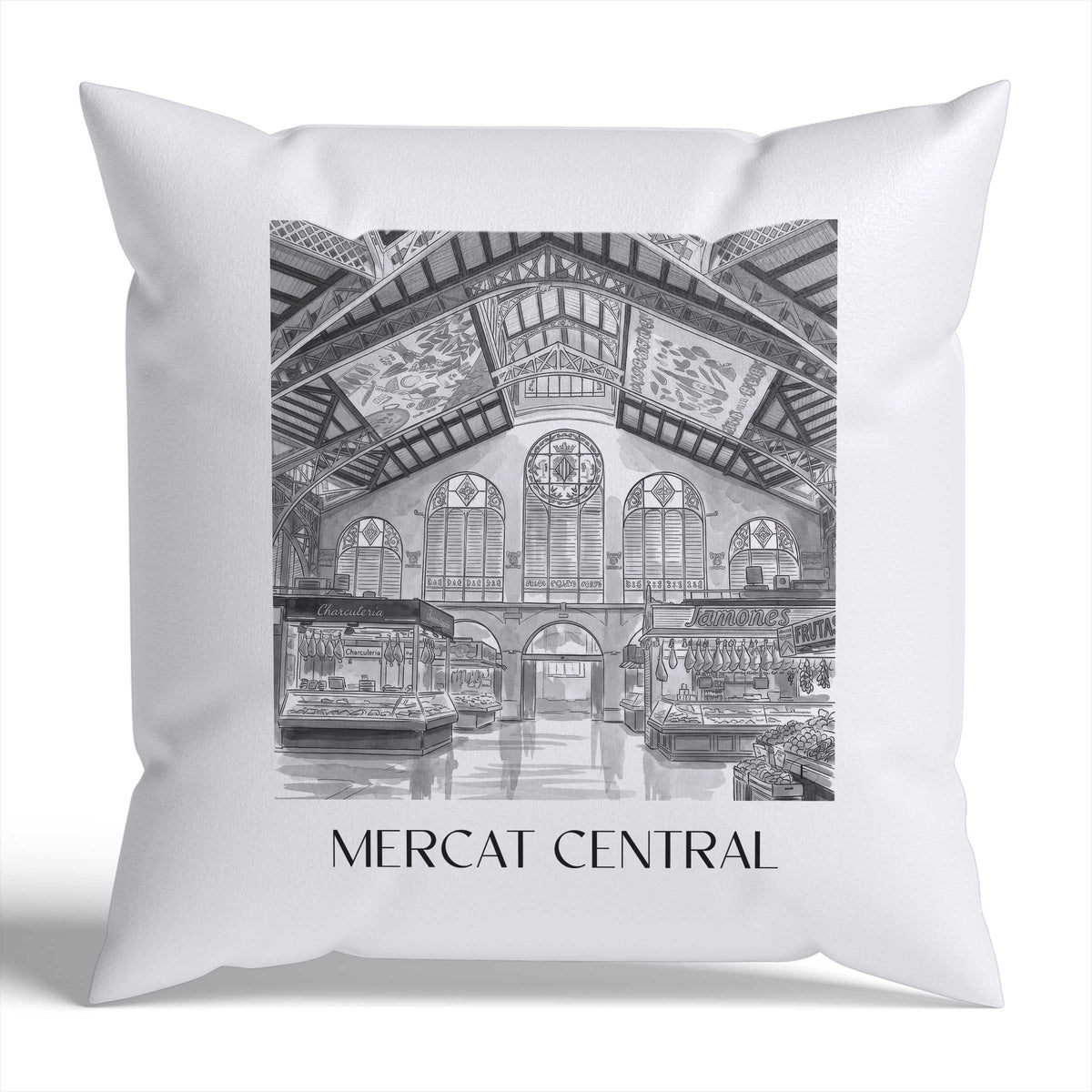 mercat-central-valencia-spanien-kissenbezug-aquarell-schwarz-weiss