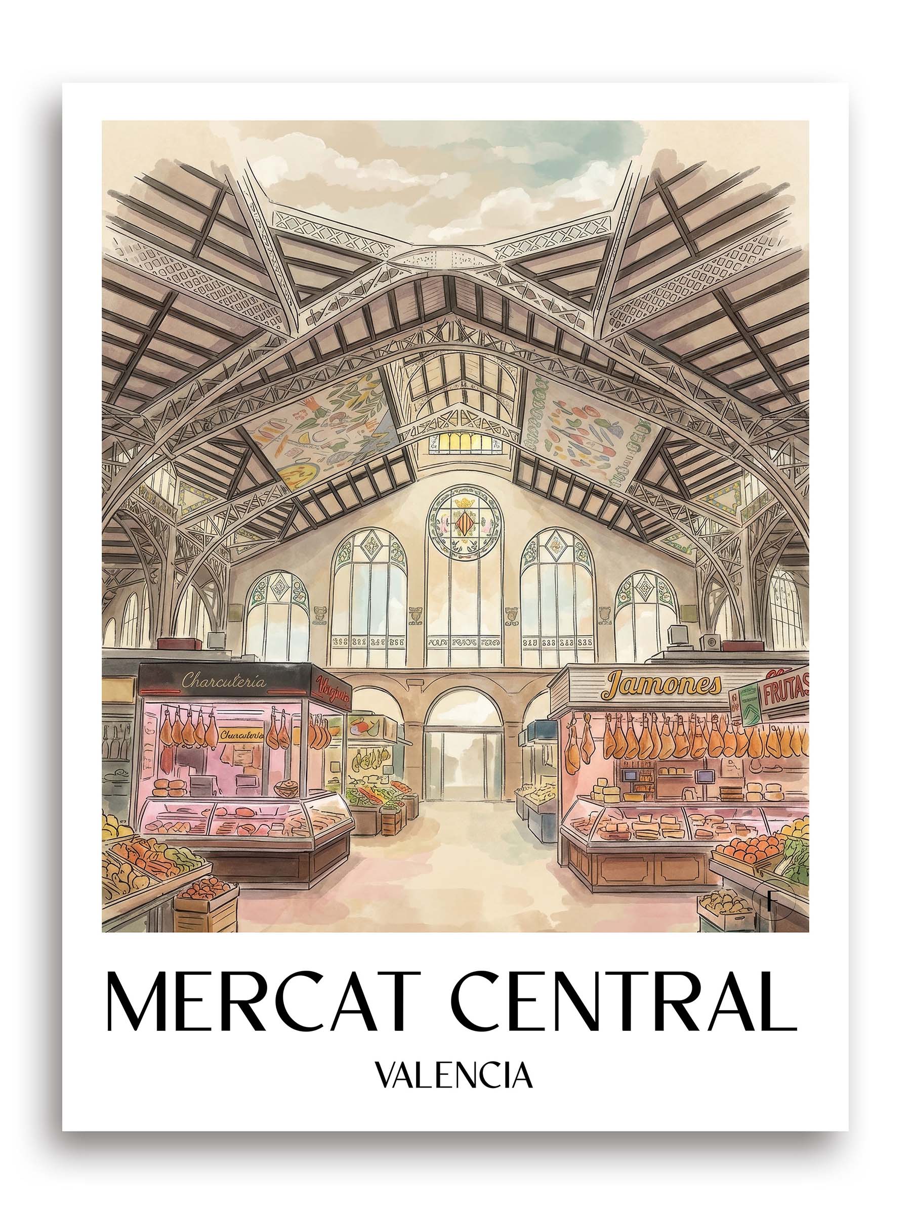 mercat-central-valencia-spanien-poster-aquarell