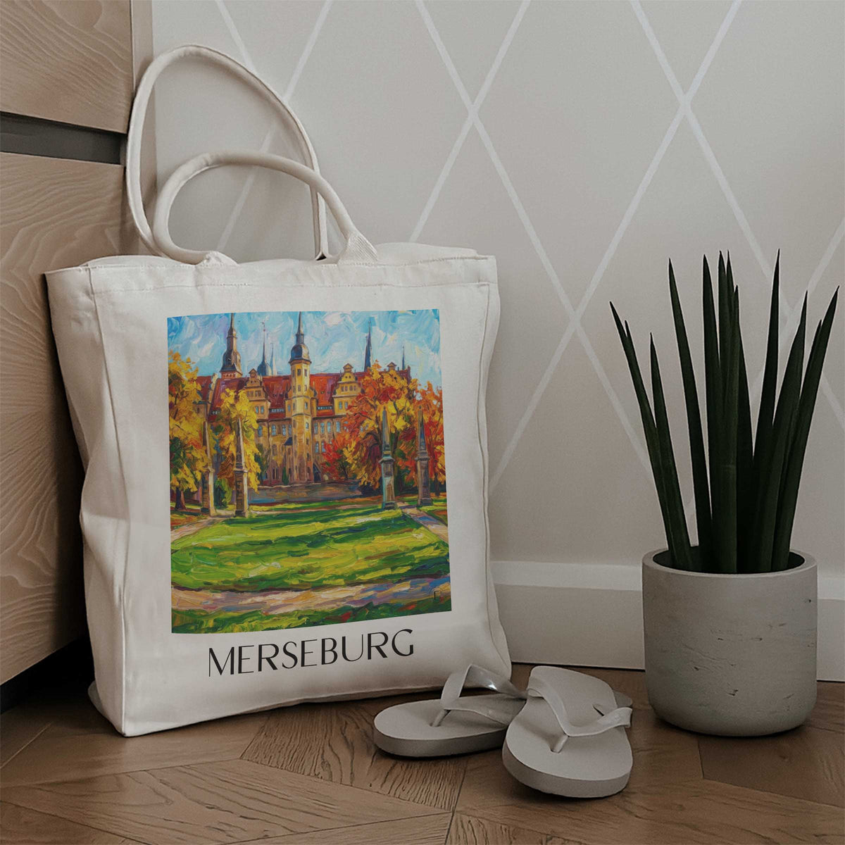 merseburg-saale-deutschland-einkaufstasche-oil-painting-oelgemaelde