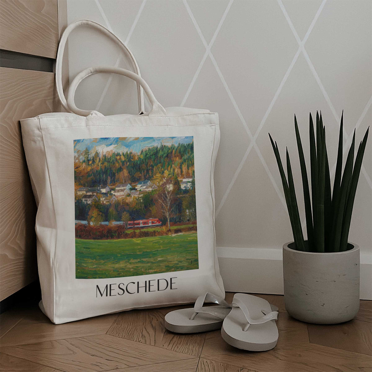 meschede-sauerland-deutschland-einkaufstasche-oil-painting-oelgemaelde