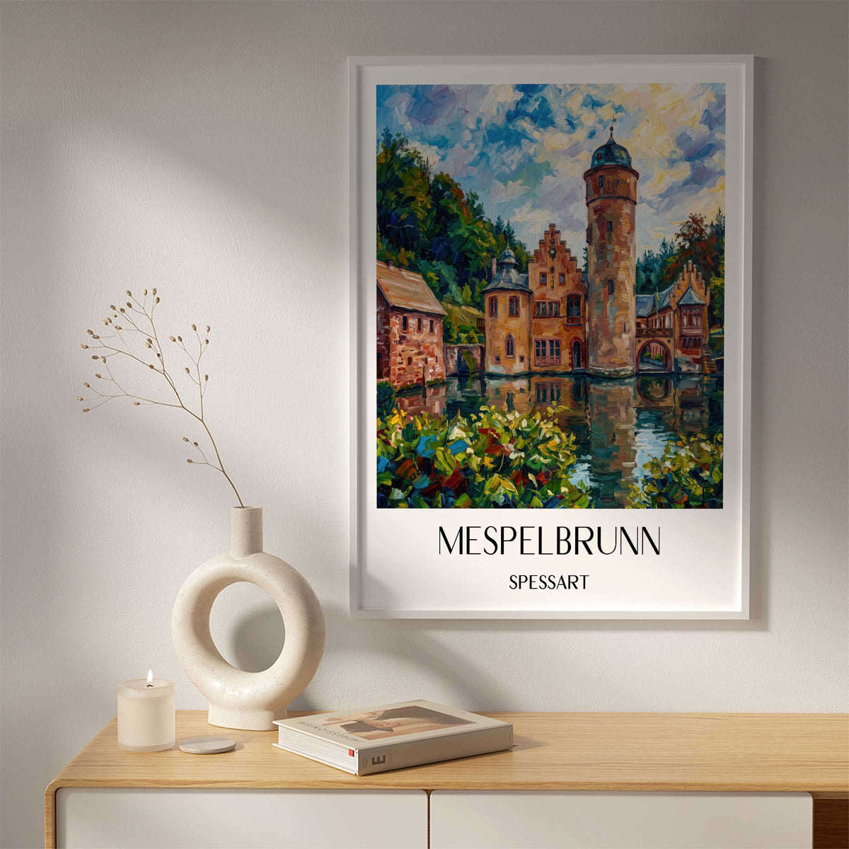 mespelbrunn-spessart-deutschland-poster-oil-painting-oelgemaelde