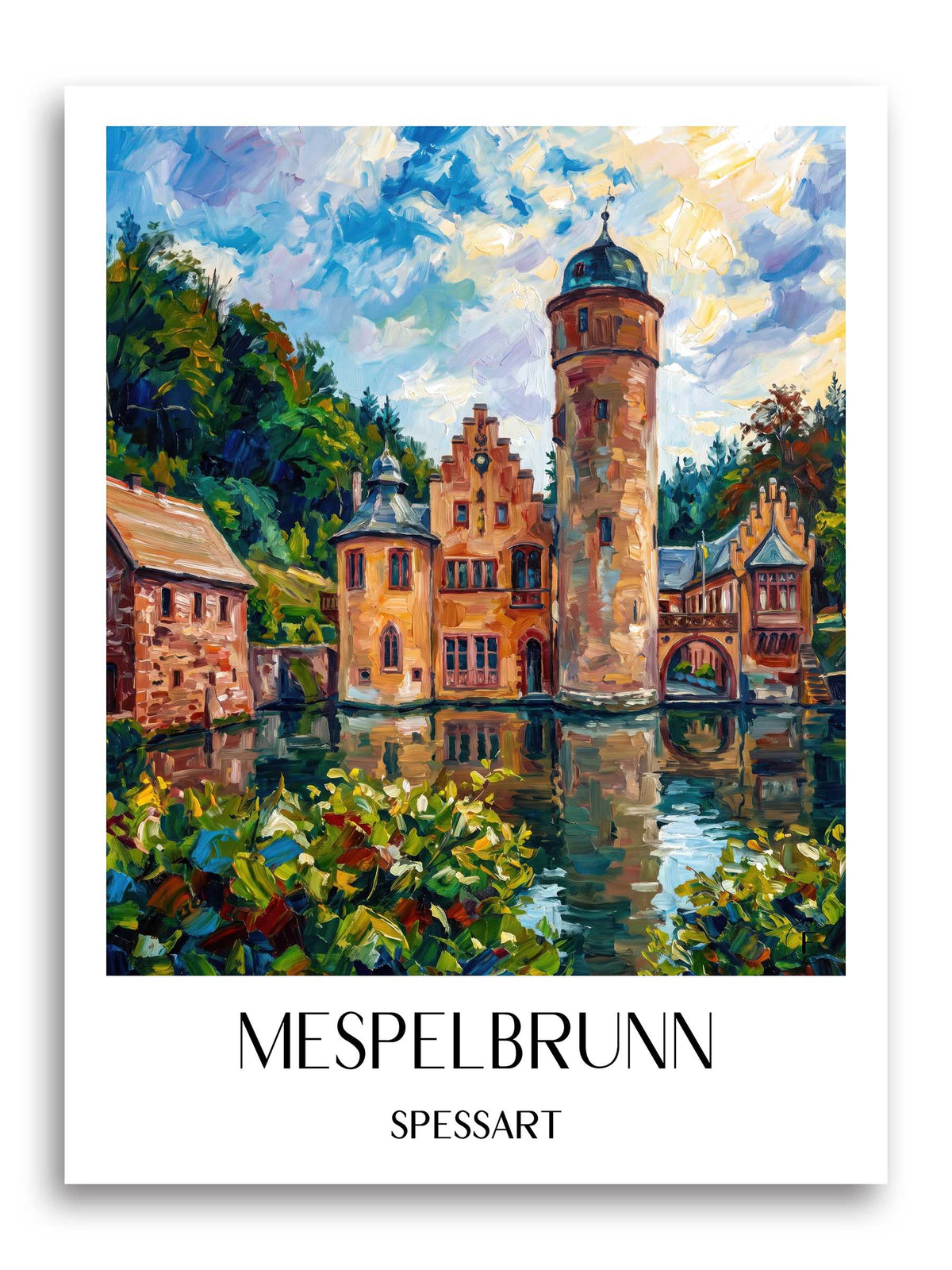 mespelbrunn-spessart-deutschland-poster-oil-painting-oelgemaelde