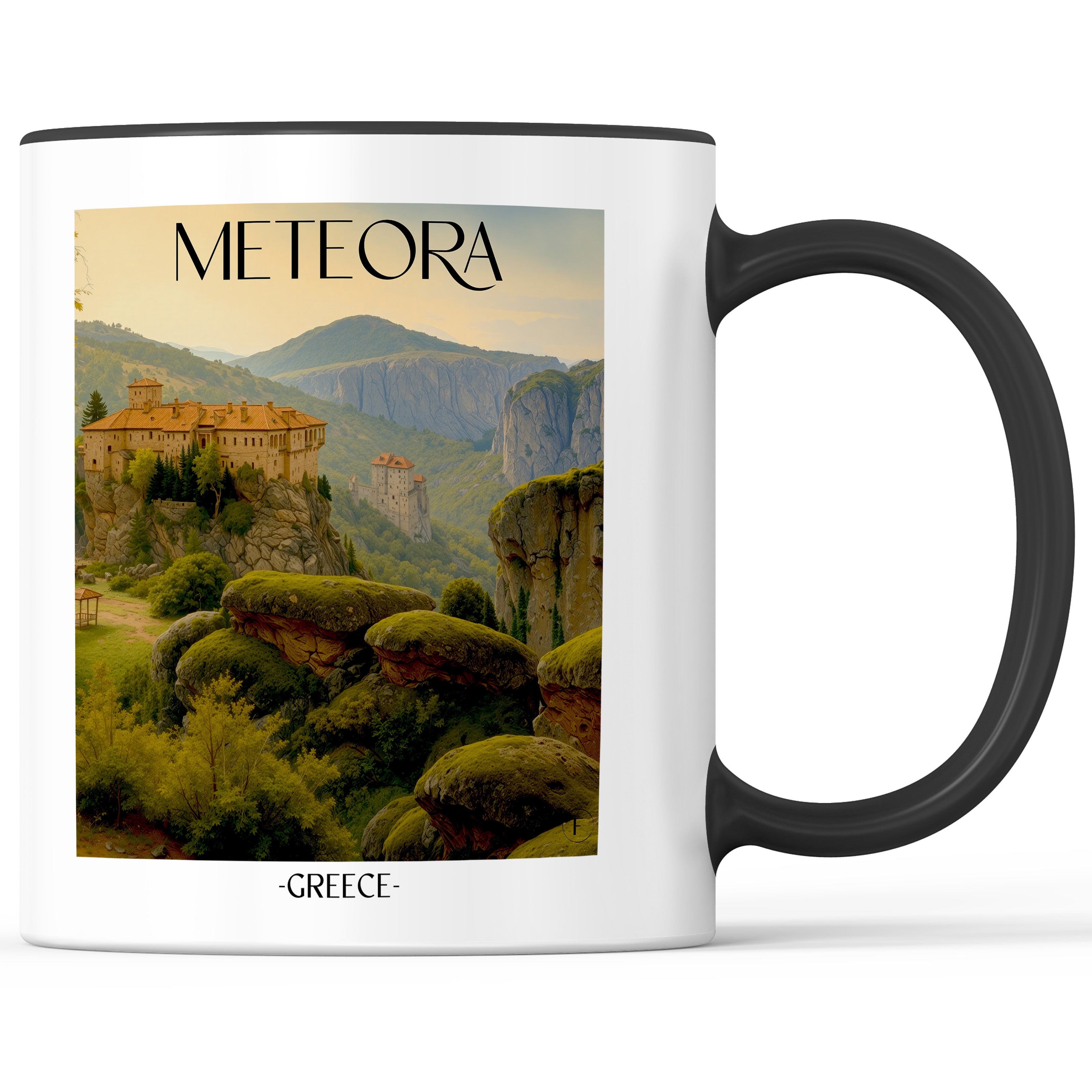 Meteora Kaffeebecher - Griechenland - Griechenland Becher - Kaffeetasse im Aquarell Stil - favplace