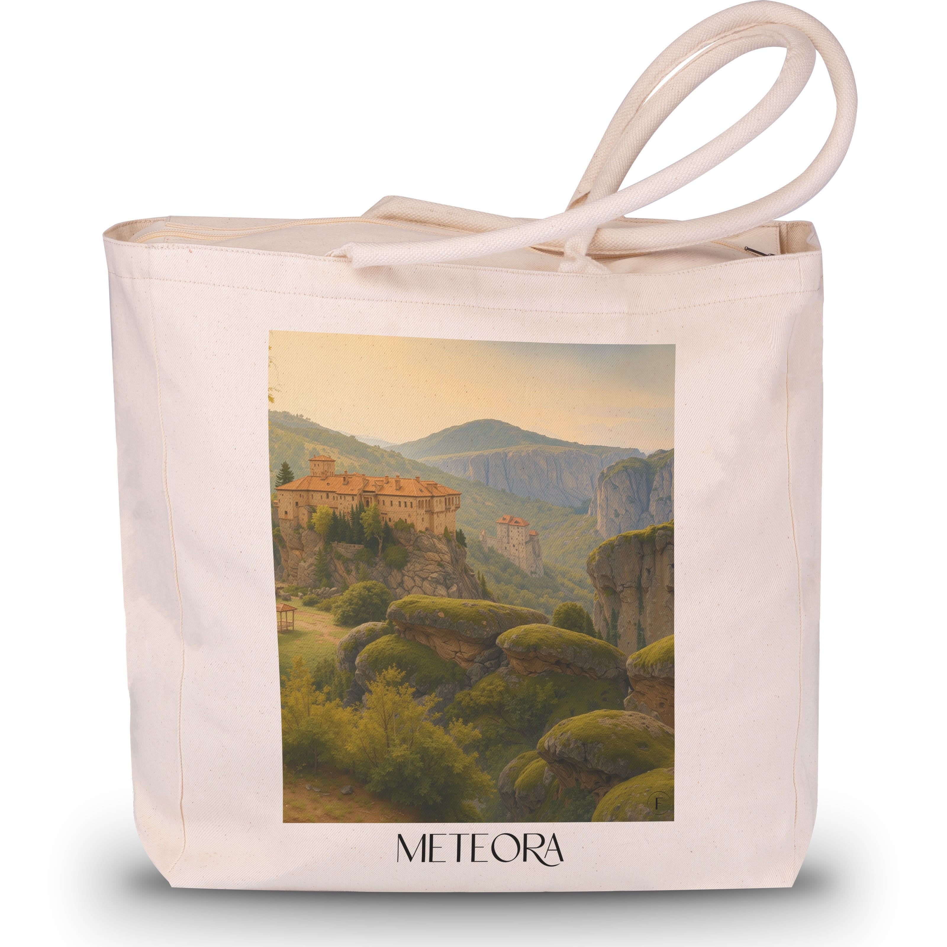Meteora Shopping Tasche - Griechenland - Griechenland Tote Bag - Einkaufstasche im Aquarell Stil - favplace