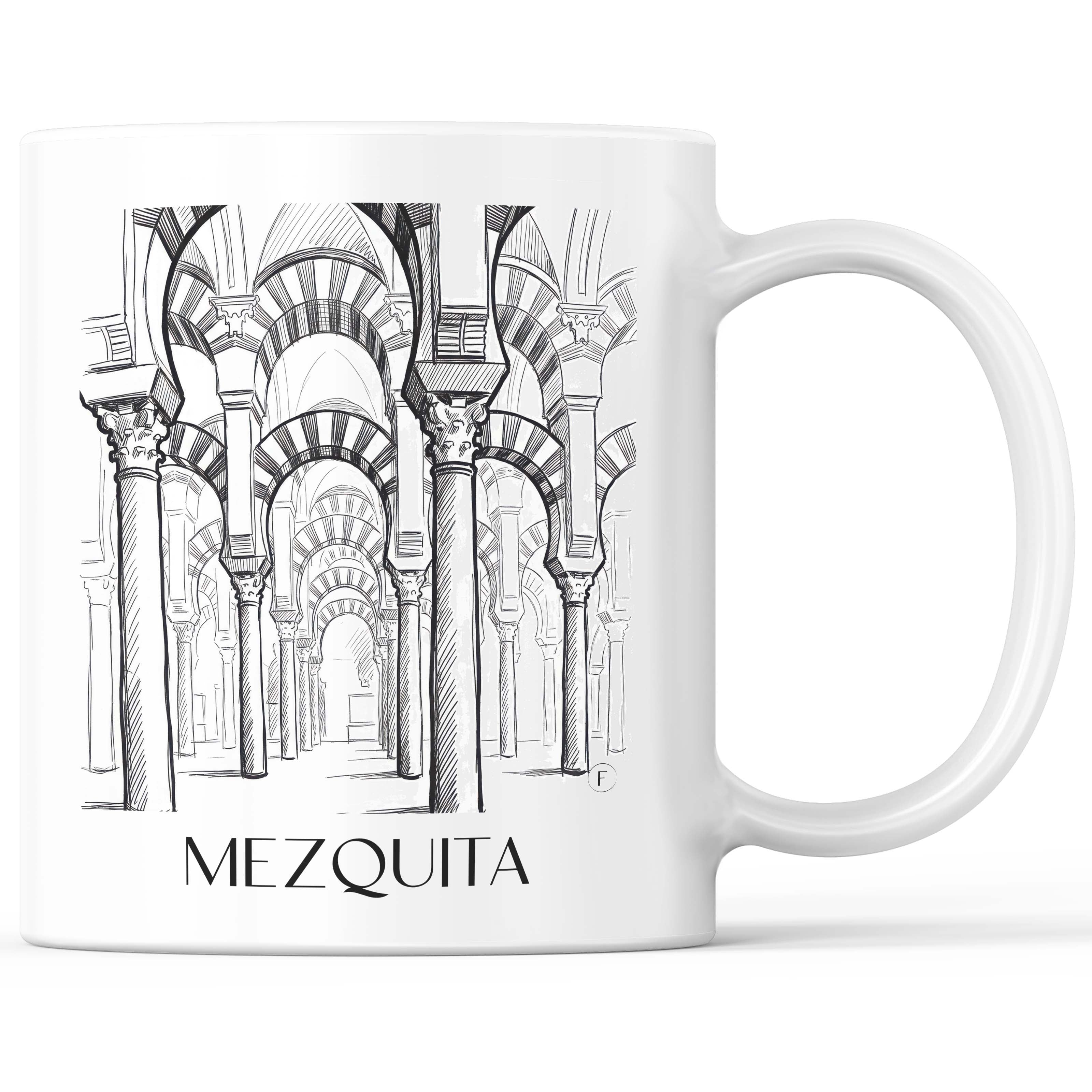 Mezquita Kaffeebecher - Córdoba - Spanien Becher - Kaffeetasse im Skizze Stil - favplace