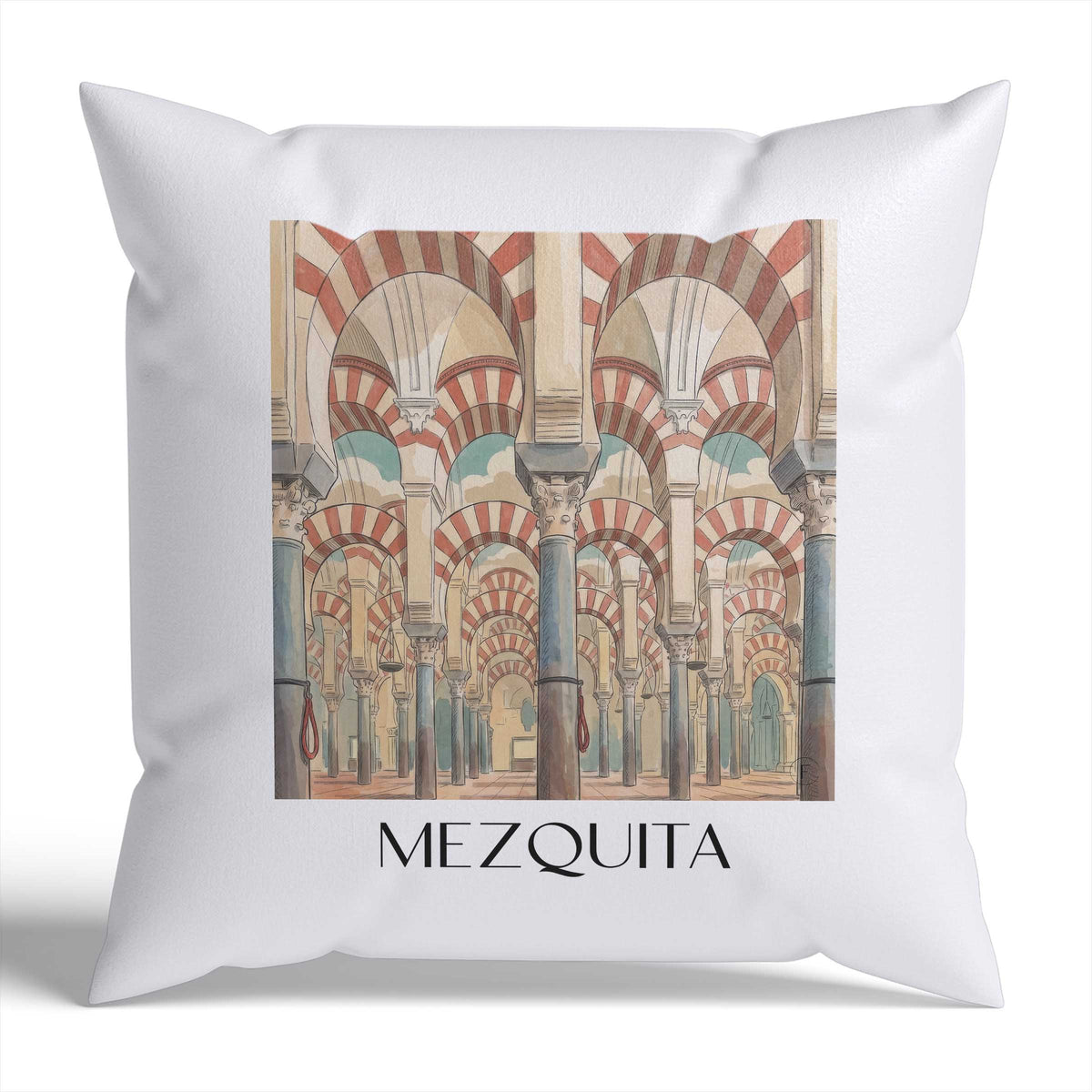 mezquita-córdoba-spanien-kissenbezug-aquarell