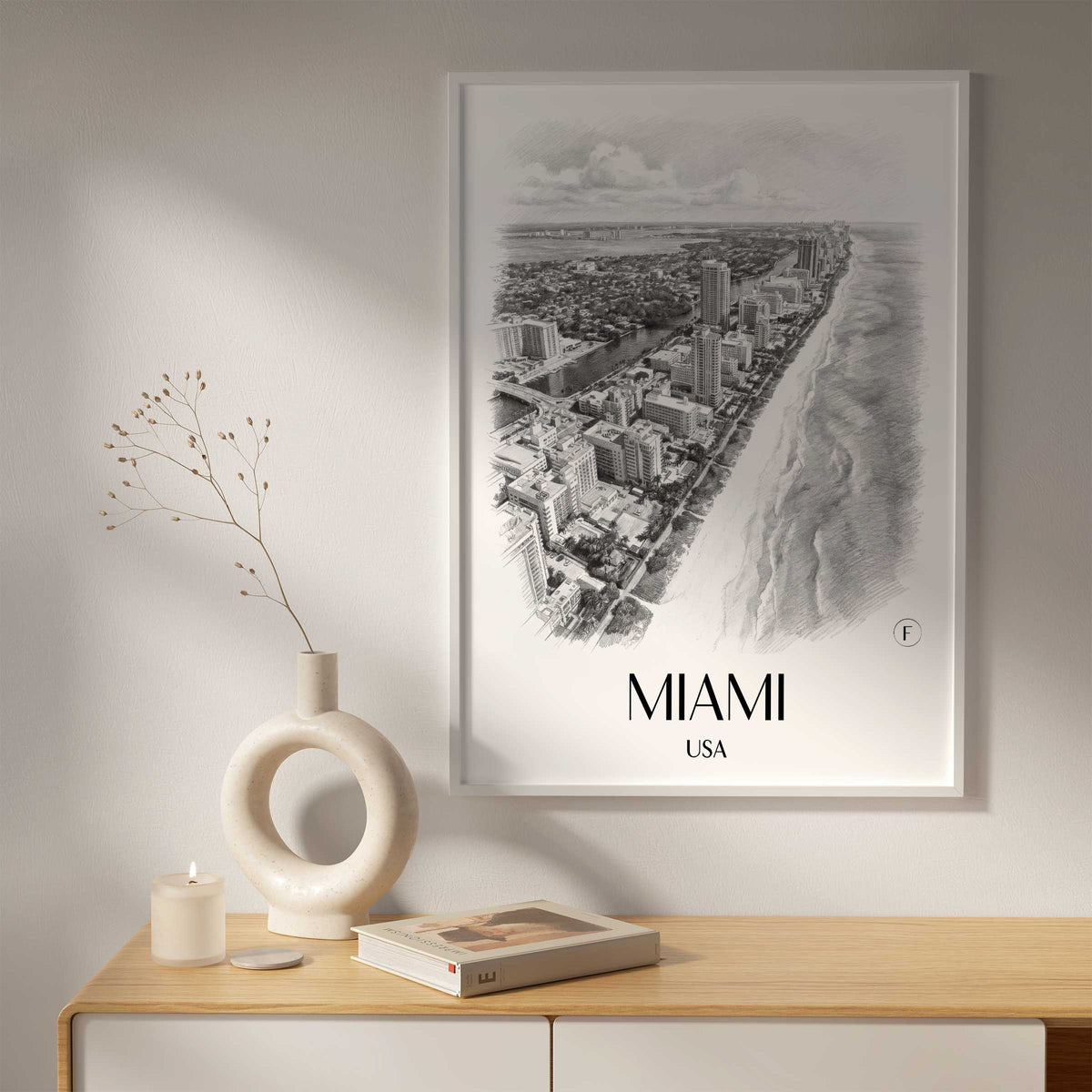miami-usa-poster-bleistift-zeichnung-drawing