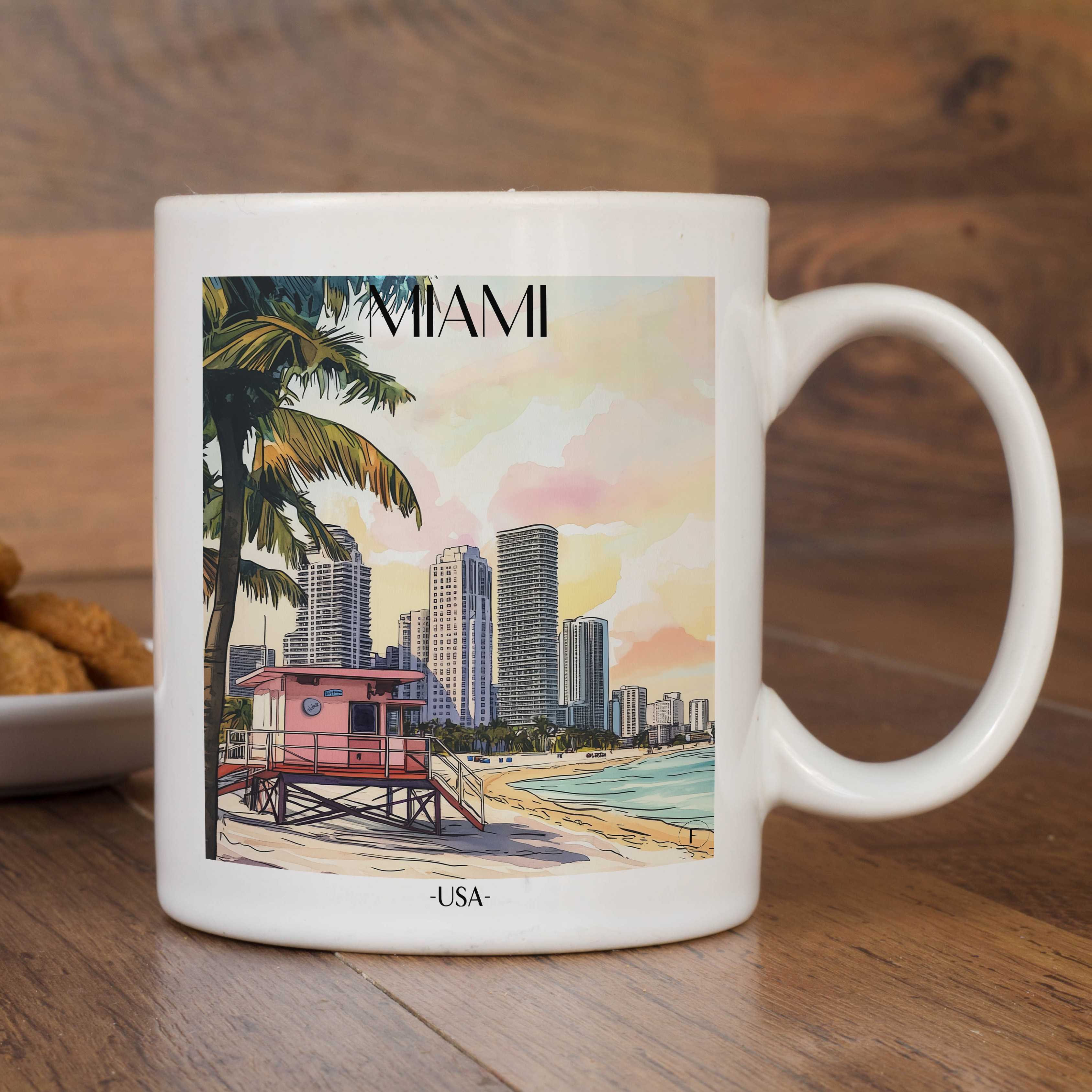 miami-usa-einkaufstasche-aquarell