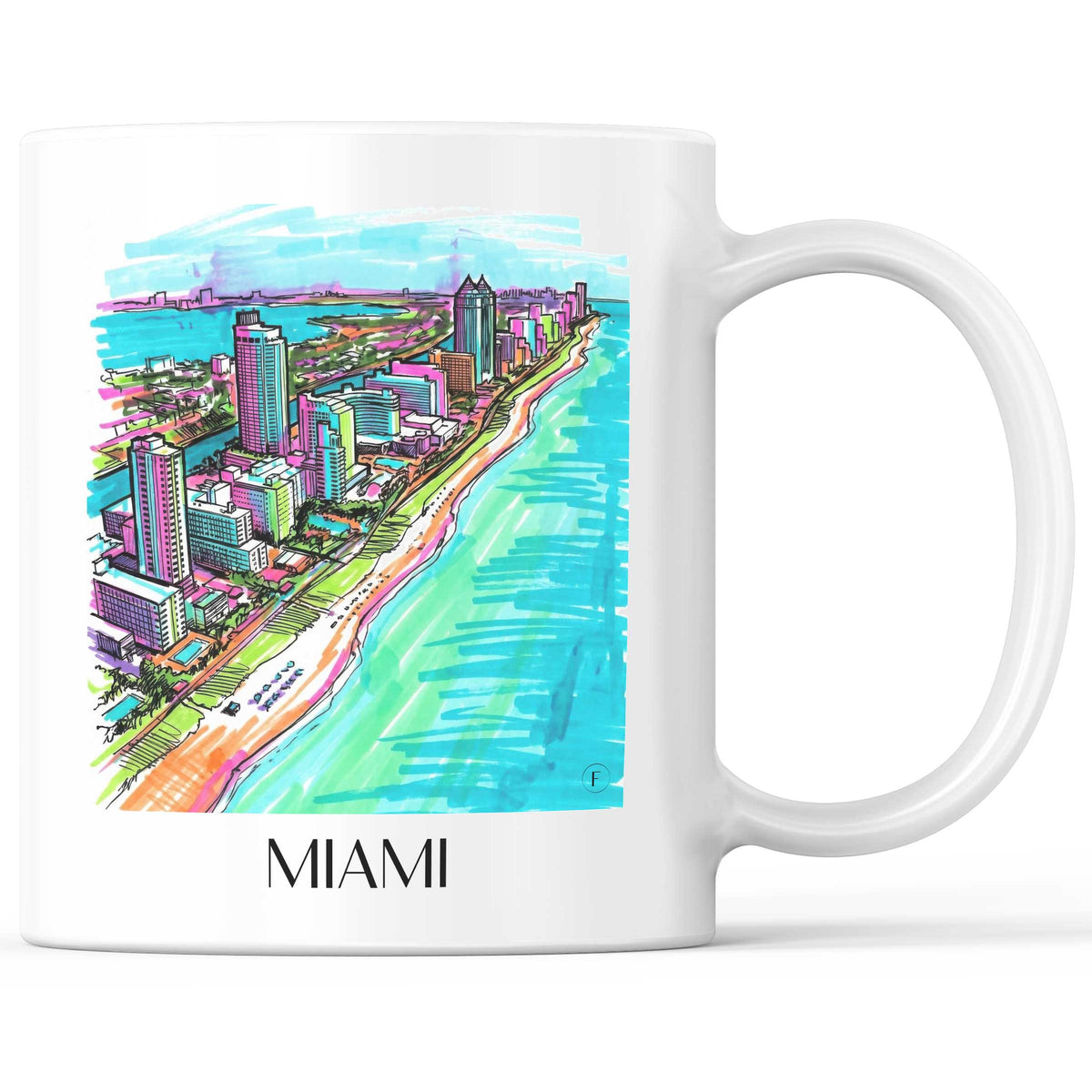 Miami - USA Becher - Kaffeetasse im Tag Graffiti Stil - favplace