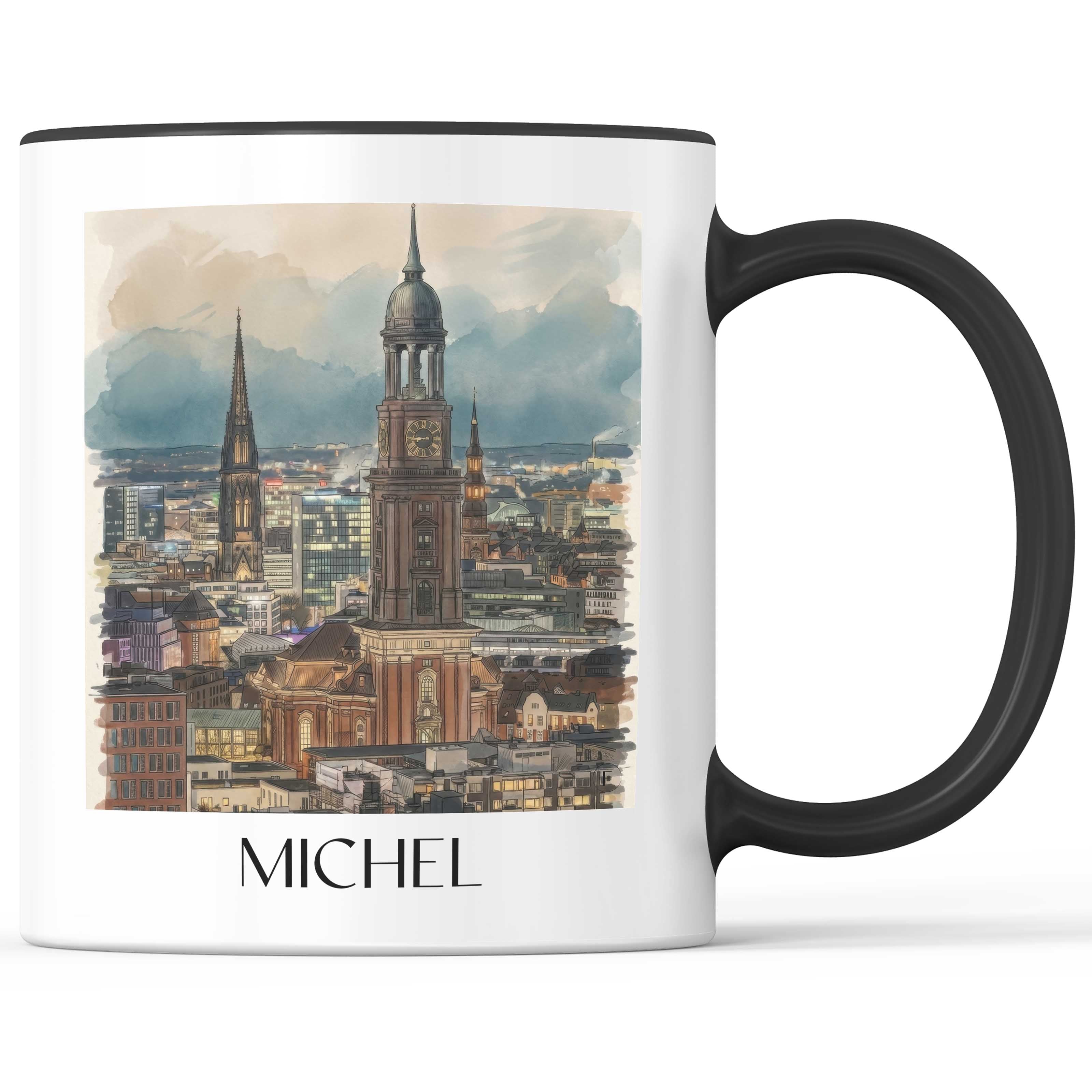 michel-hamburg-deutschland-kaffeebecher-aquarell