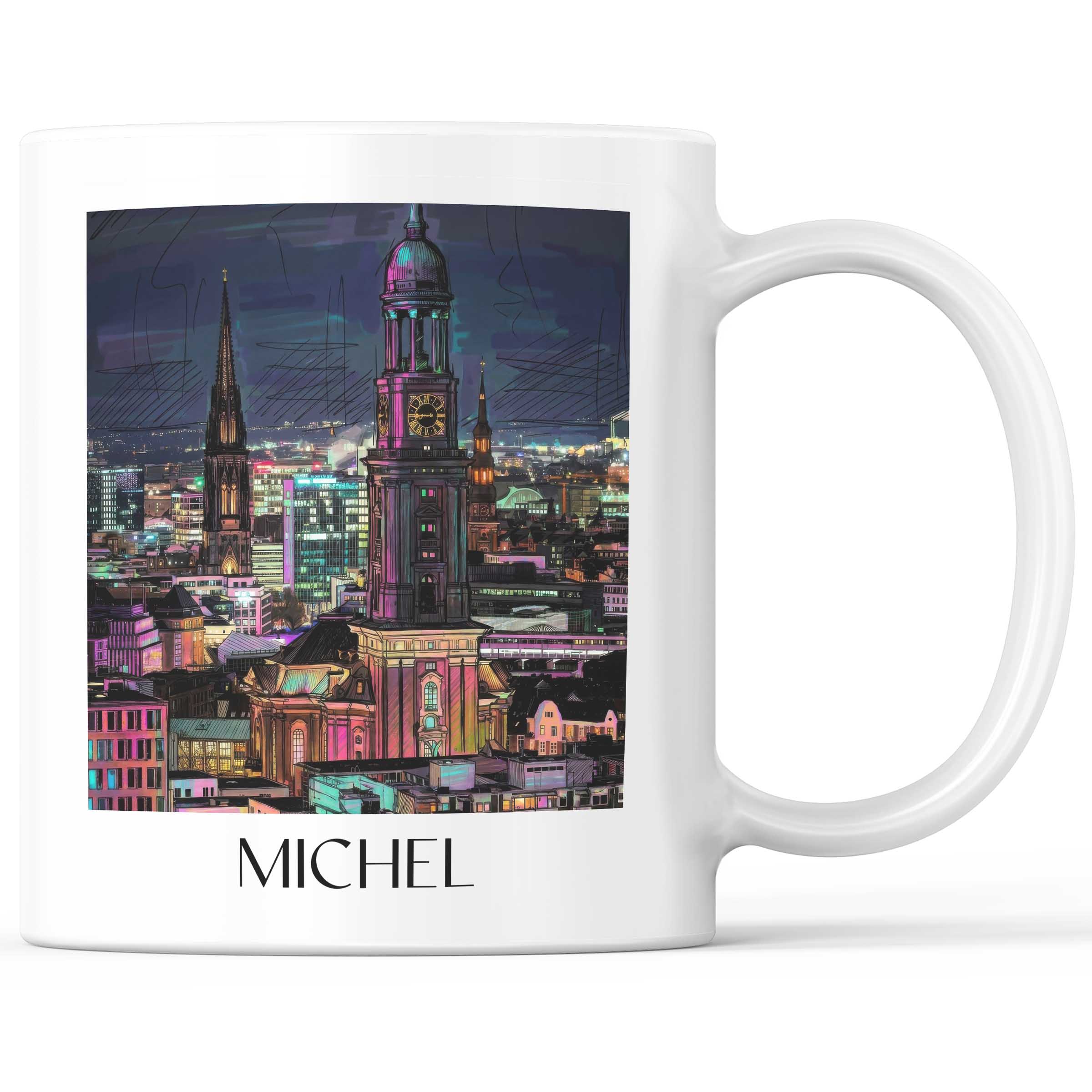 Michel Kaffeebecher - Hamburg - Deutschland Becher - Kaffeetasse im Tag Graffiti Stil