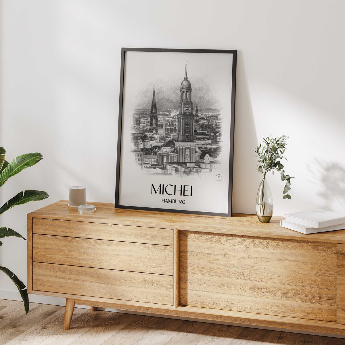 michel-hamburg-deutschland-poster-bleistift-zeichnung-drawing